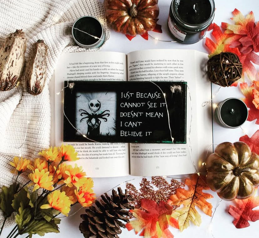 “Just Because I Cannot See It” Hand-Painted Nightmare Before Christmas Plaque