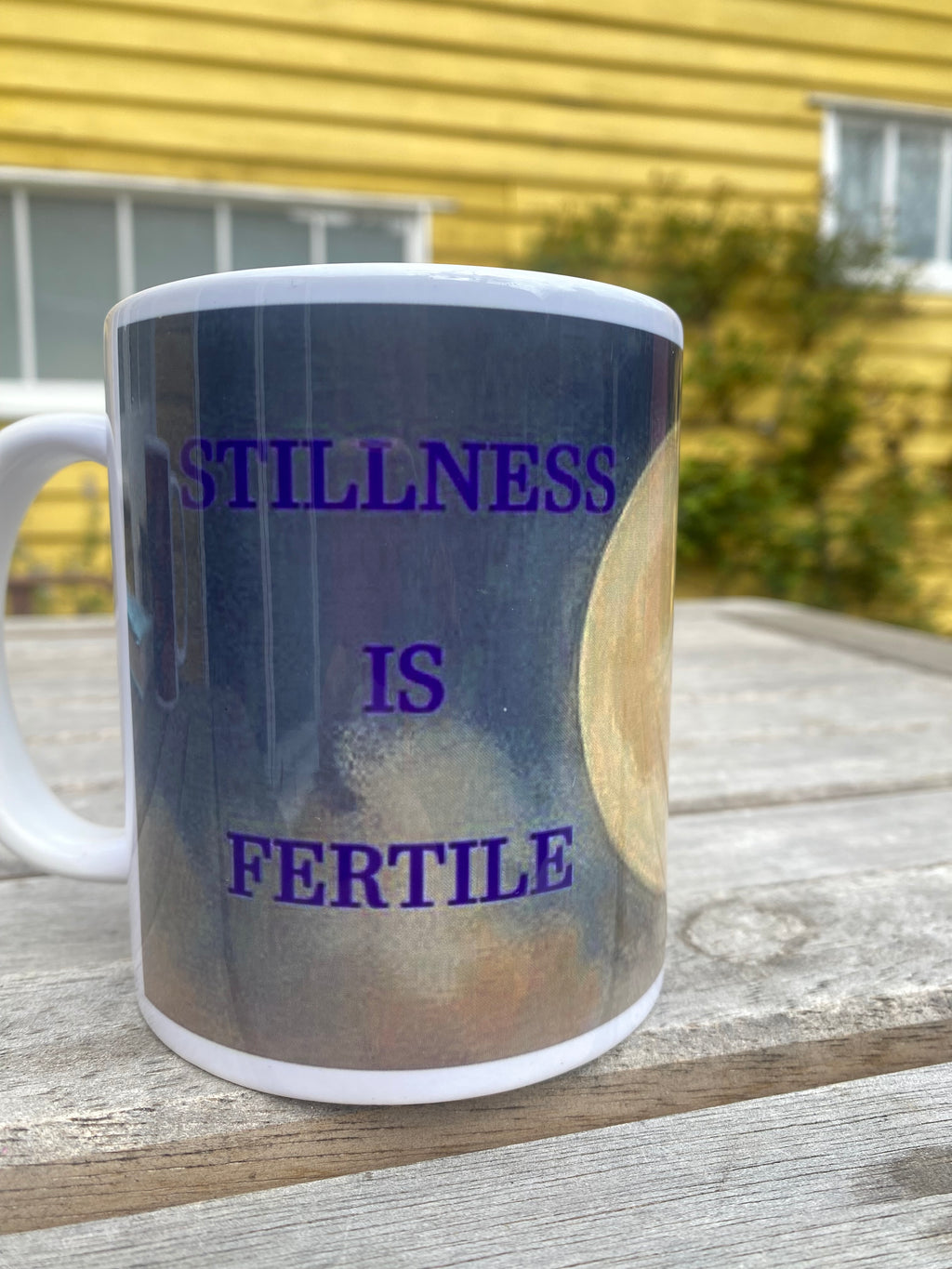 Inspirational Abstract Art Mug, Spirituality Quote, Motivational Gift (9oz) "Stillness is Fertile"