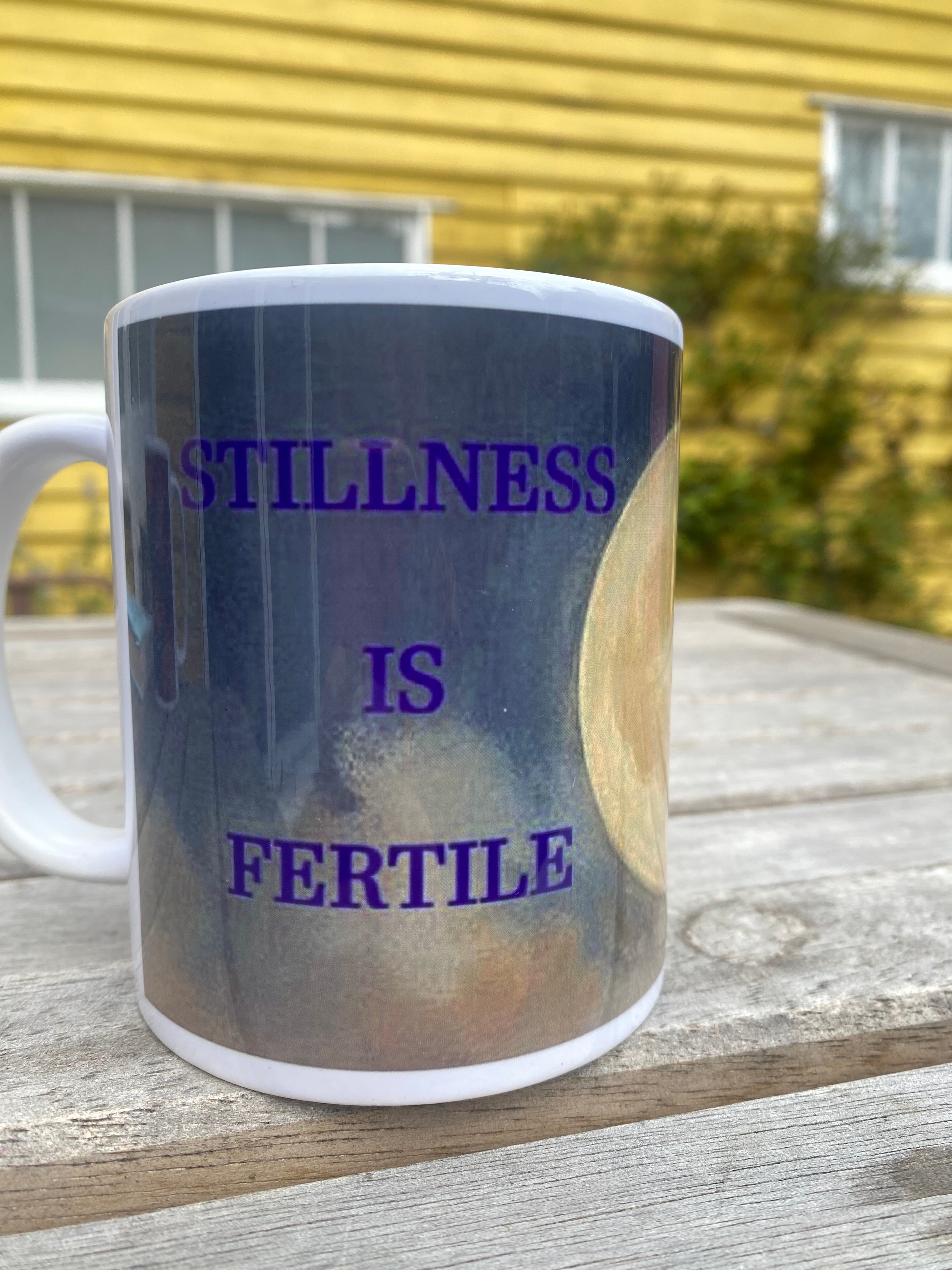Inspirational Abstract Art Mug, Spirituality Quote, Motivational Gift (9oz) "Stillness is Fertile"