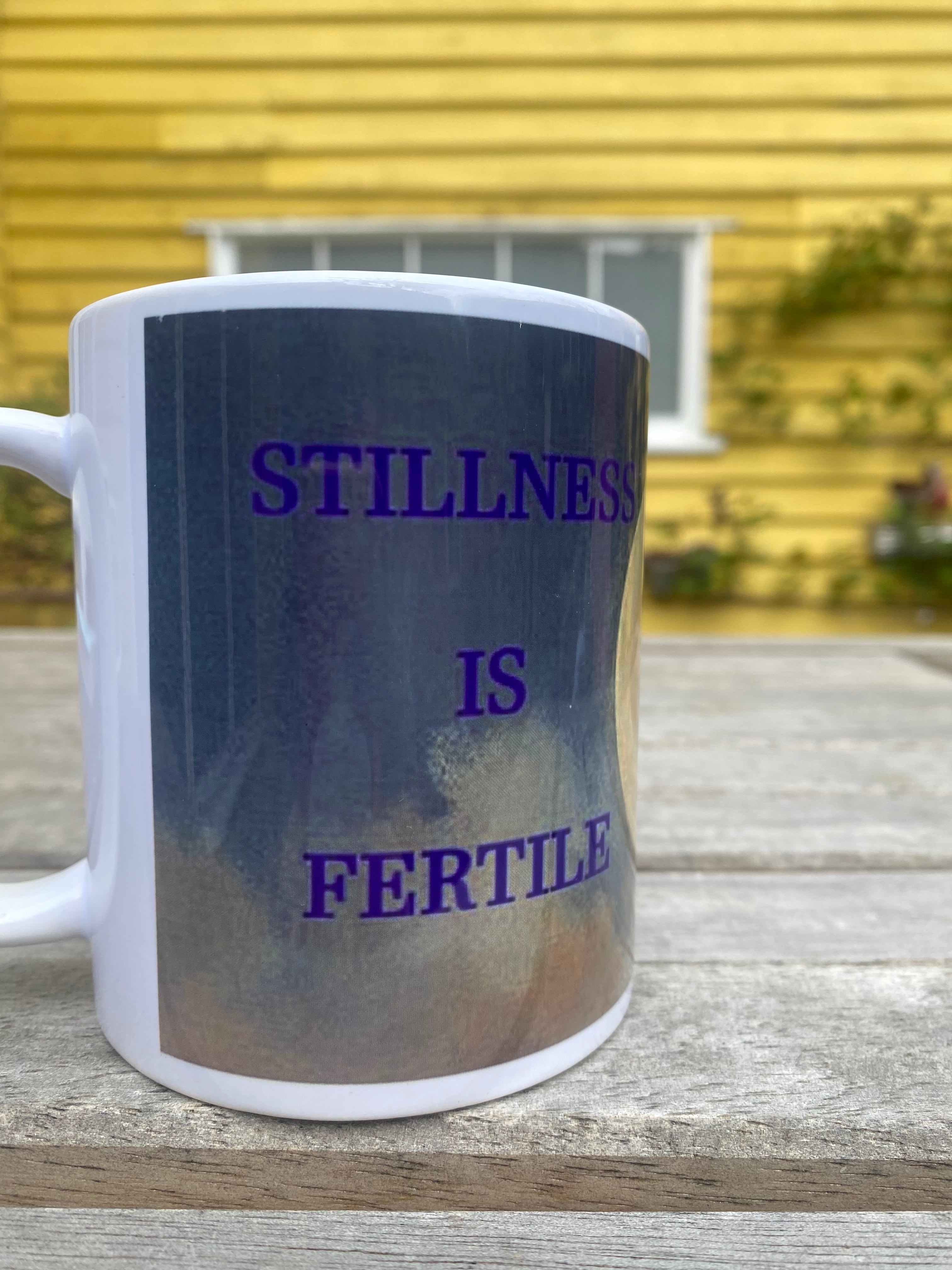 Inspirational Abstract Art Mug, Spirituality Quote, Motivational Gift (9oz) "Stillness is Fertile"