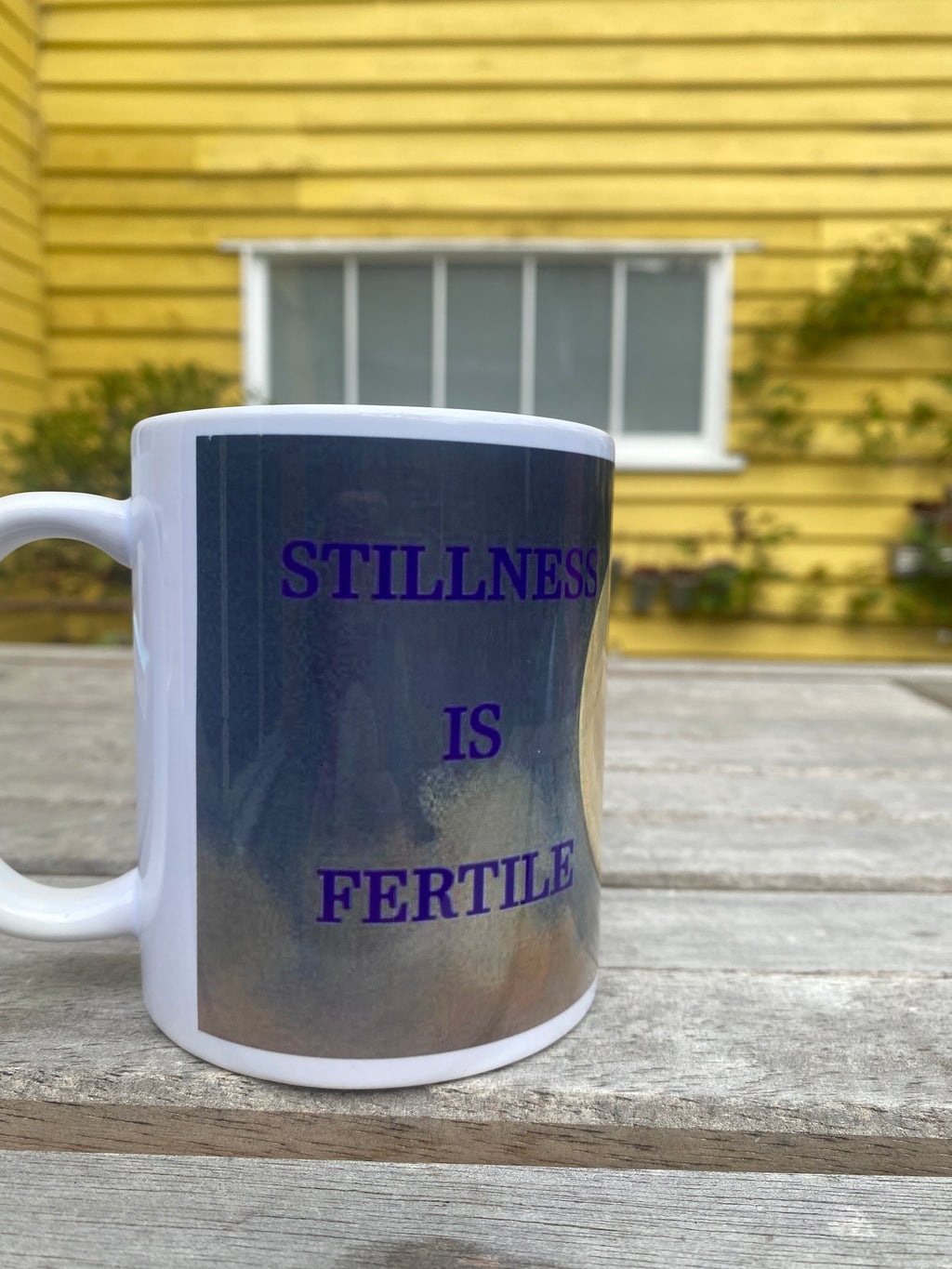 Inspirational Abstract Art Mug, Spirituality Quote, Motivational Gift (9oz) "Stillness is Fertile"