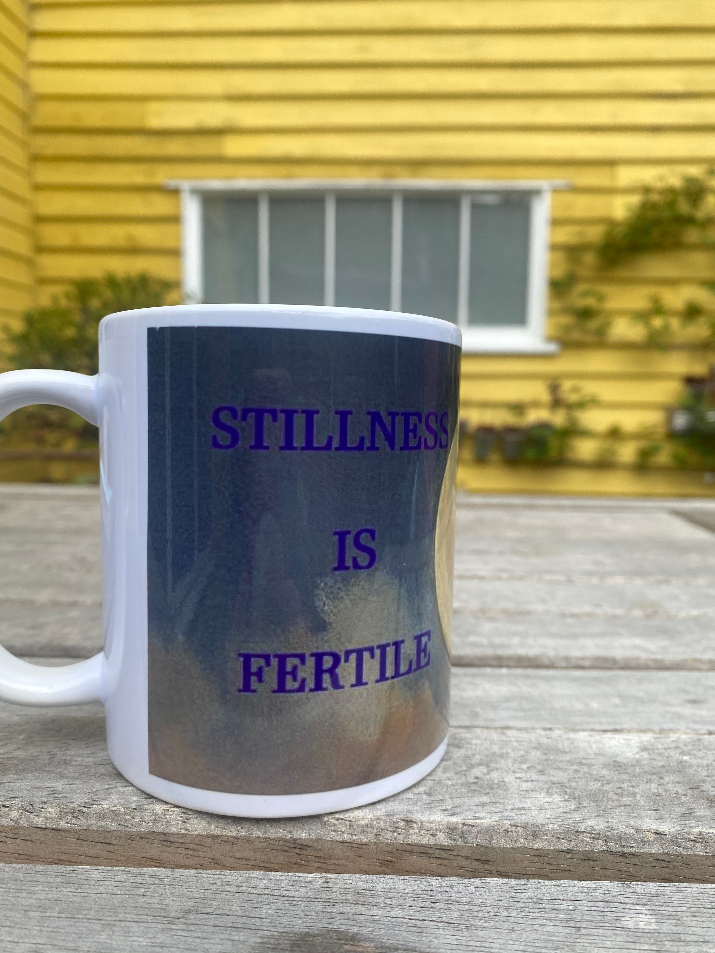 Inspirational Abstract Art Mug, Spirituality Quote, Motivational Gift (9oz) "Stillness is Fertile"
