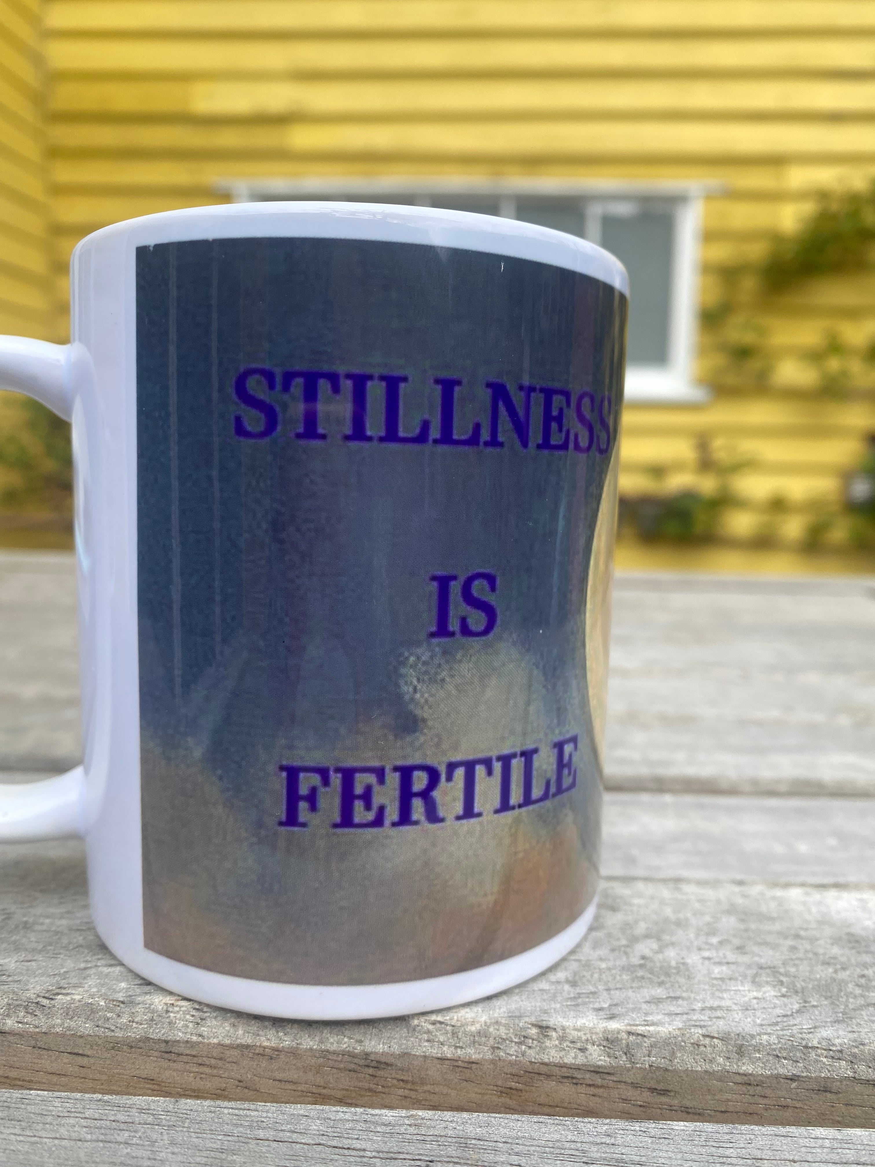 Inspirational Abstract Art Mug, Spirituality Quote, Motivational Gift (9oz) "Stillness is Fertile"