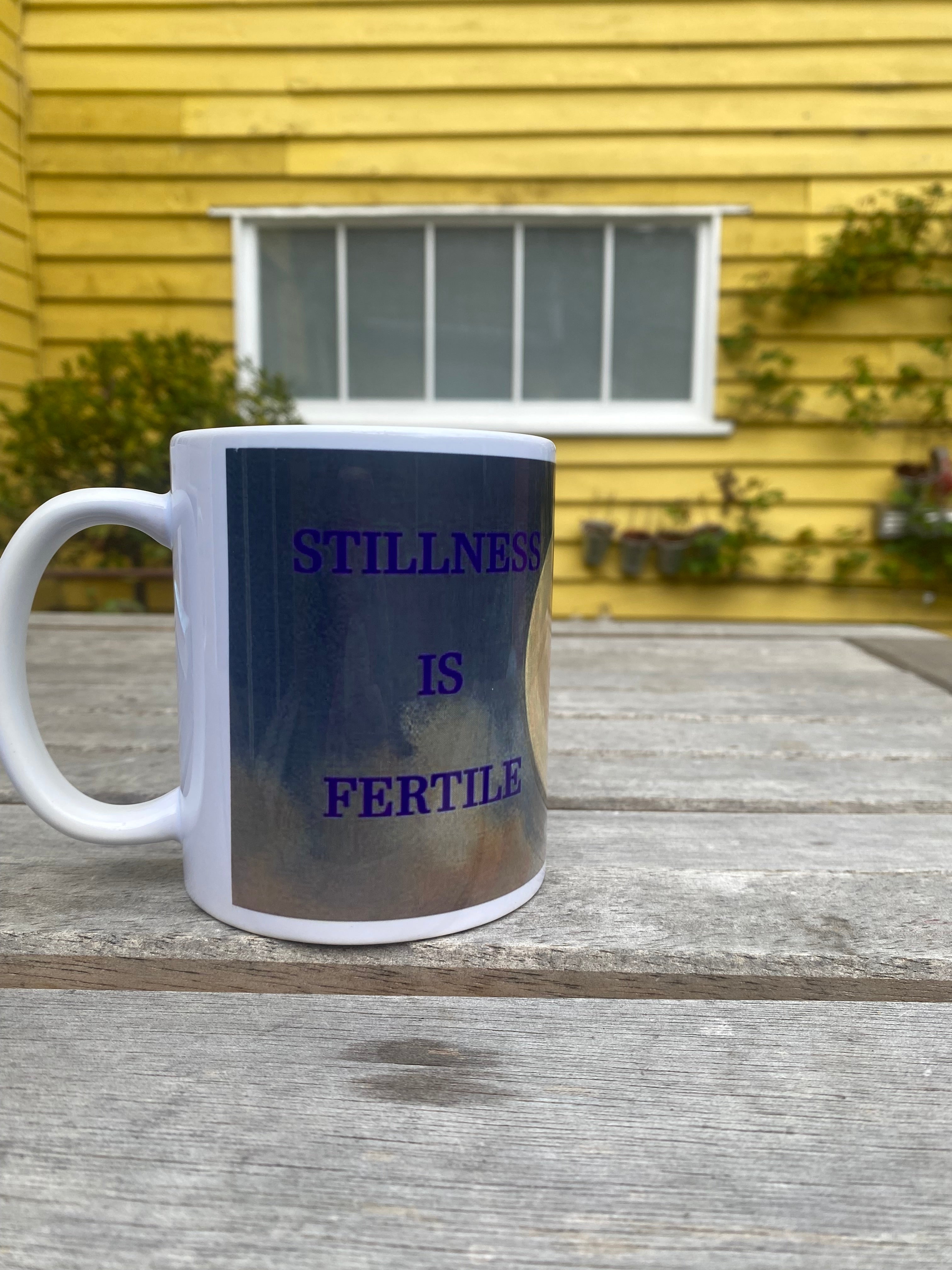 Inspirational Abstract Art Mug, Spirituality Quote, Motivational Gift (9oz) "Stillness is Fertile"