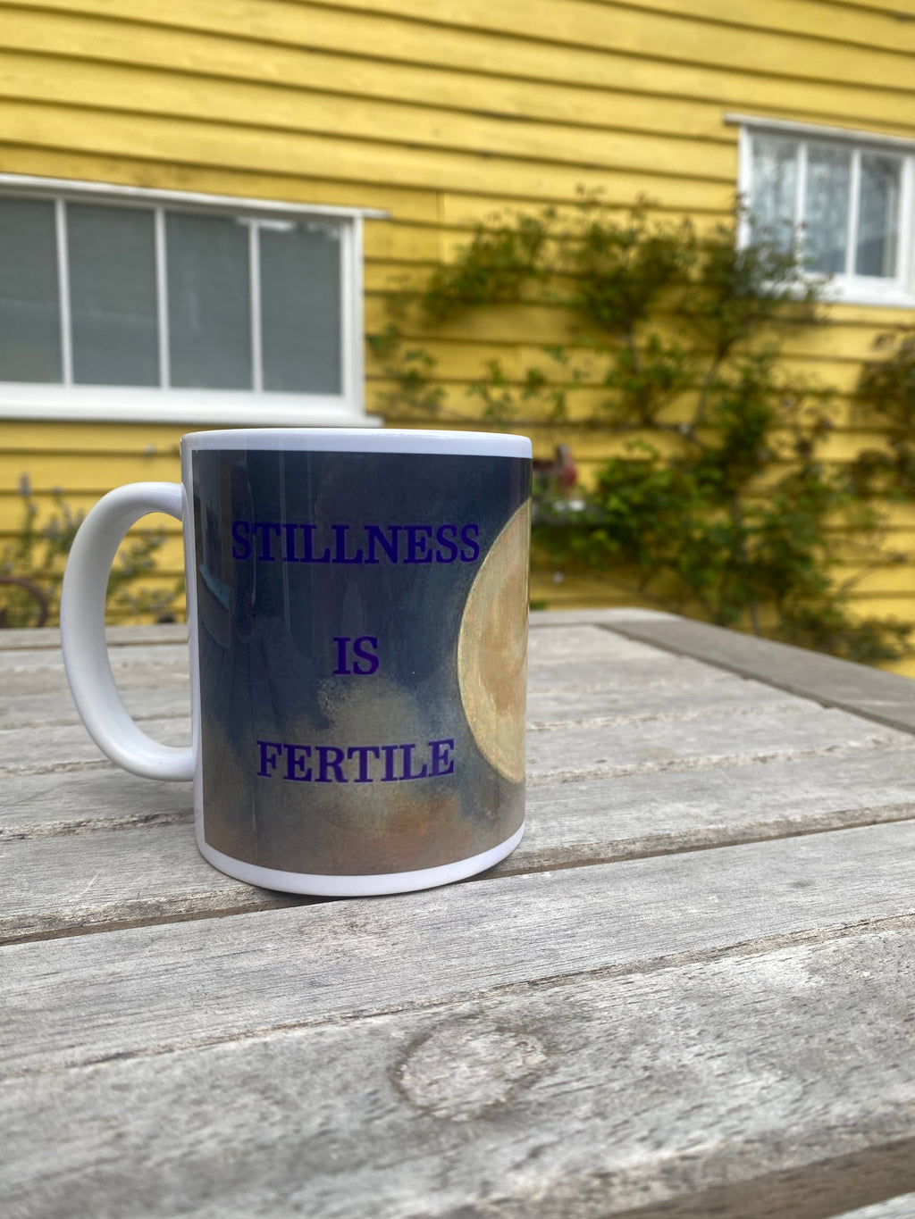 Inspirational Abstract Art Mug, Spirituality Quote, Motivational Gift (9oz) "Stillness is Fertile"