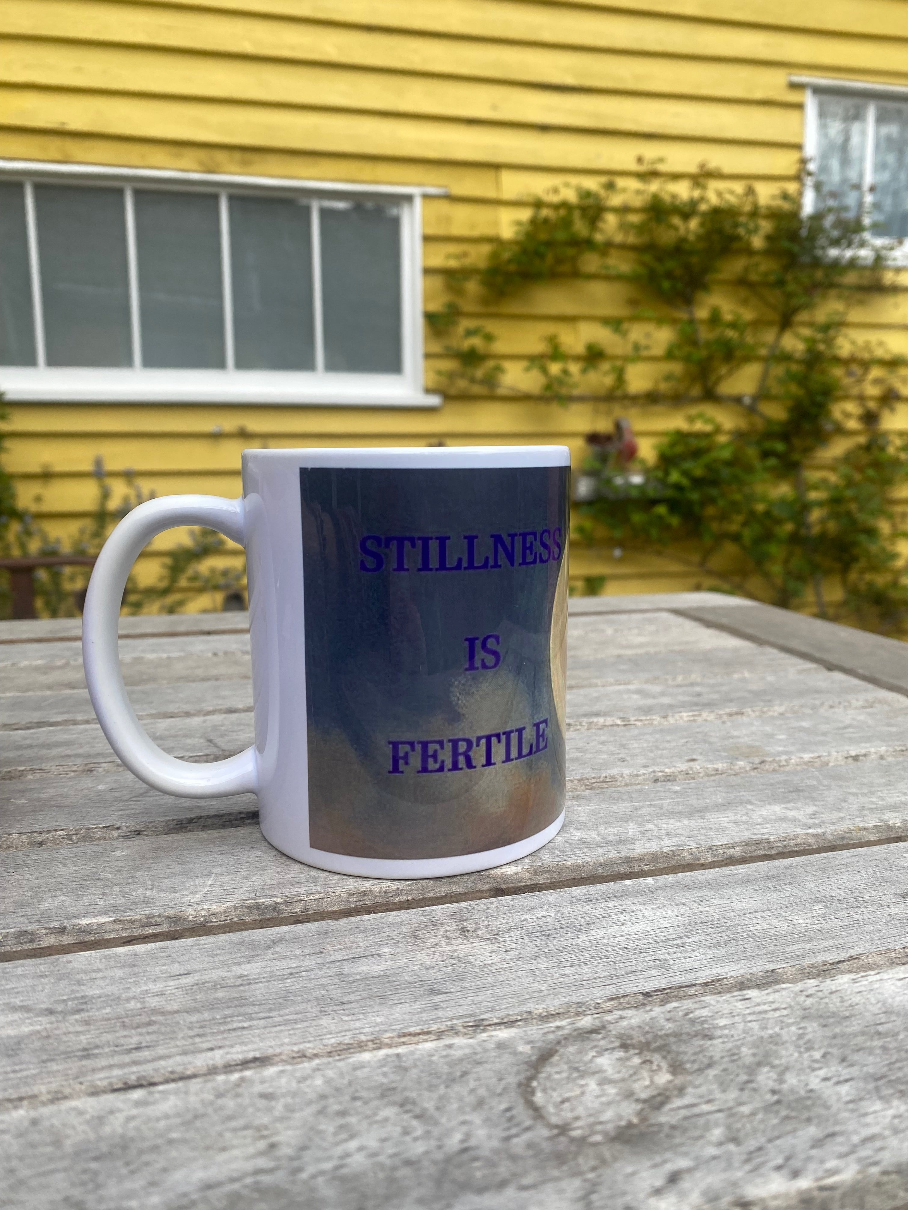 Inspirational Abstract Art Mug, Spirituality Quote, Motivational Gift (9oz) "Stillness is Fertile"