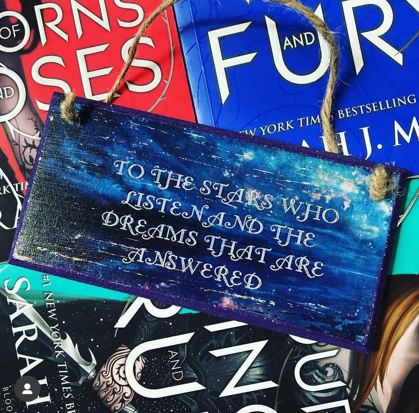 “To the Stars Who Listen” Fantasy- ACOMAF - Rhysand Feyre Hand Painted Plaque