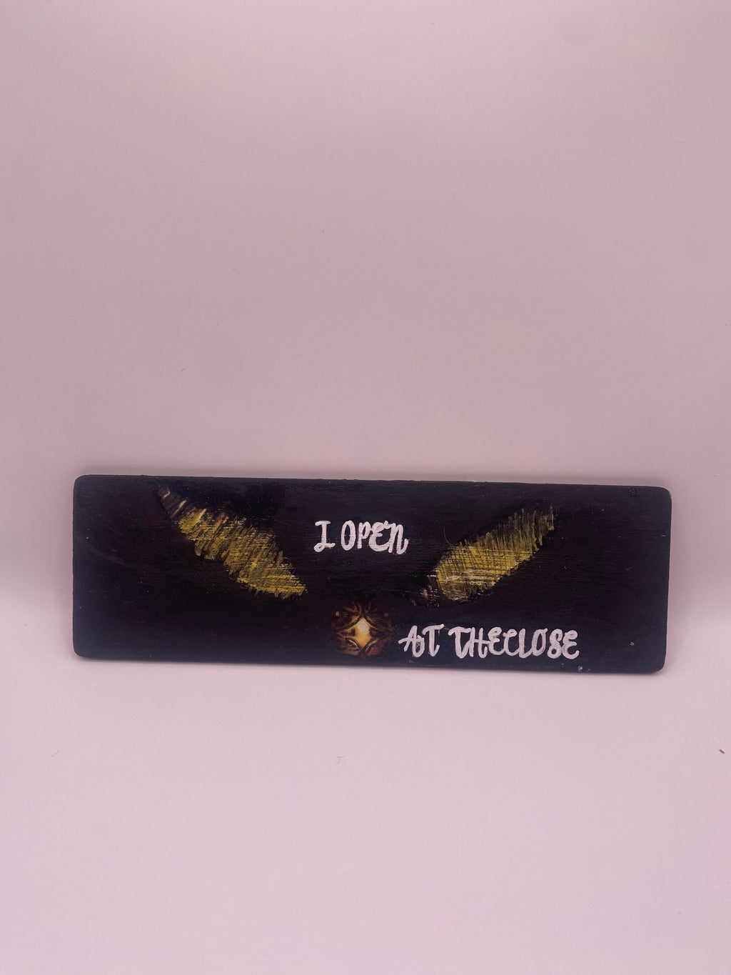 Wood‑Hand‑Painted Bookmark – “I Open at the Close” (Harry Potter Inspired)
