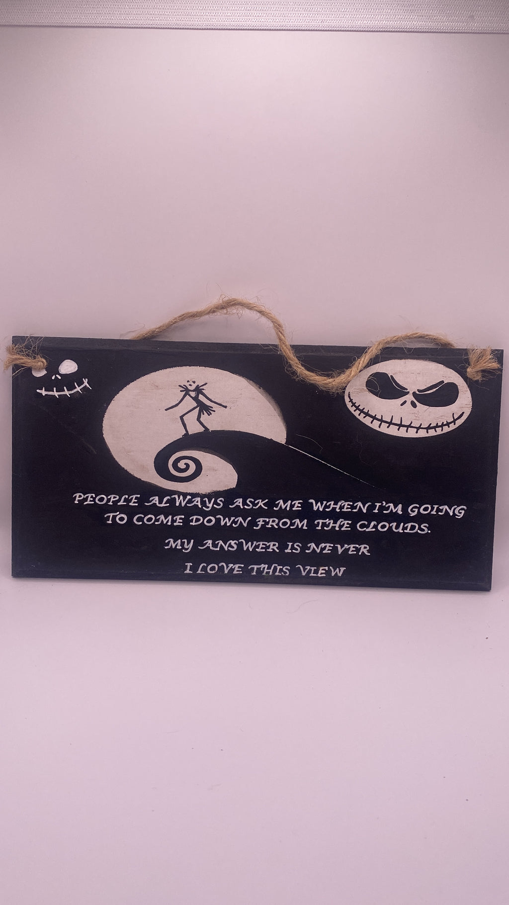 Jack Skellington “Never Coming Down” – The Nightmare Before Christmas inspired handpainted plaque