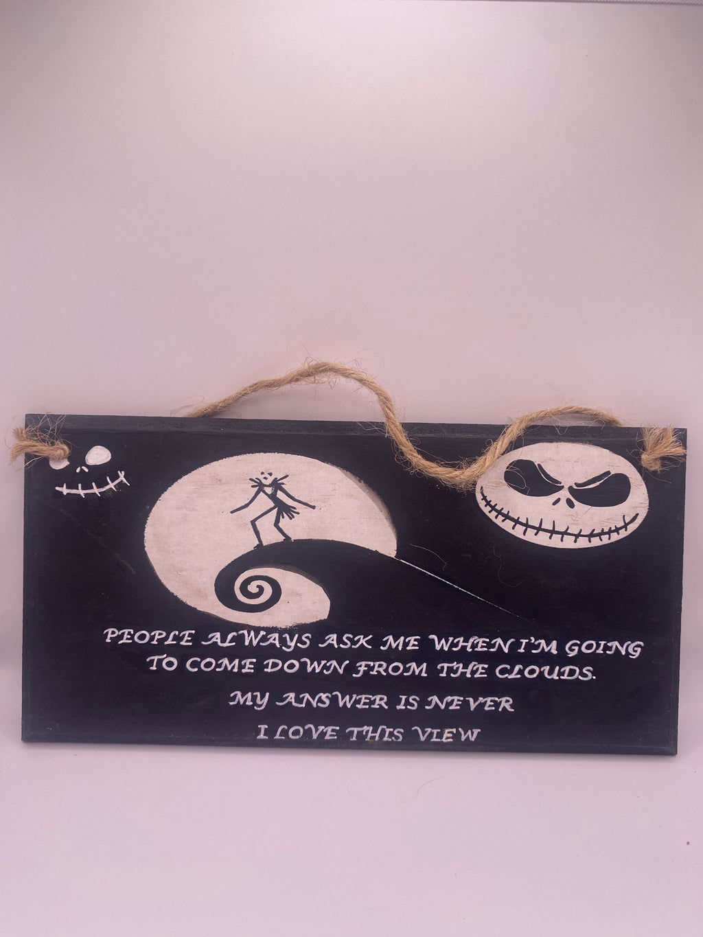 Jack Skellington “Never Coming Down” – The Nightmare Before Christmas inspired handpainted plaque