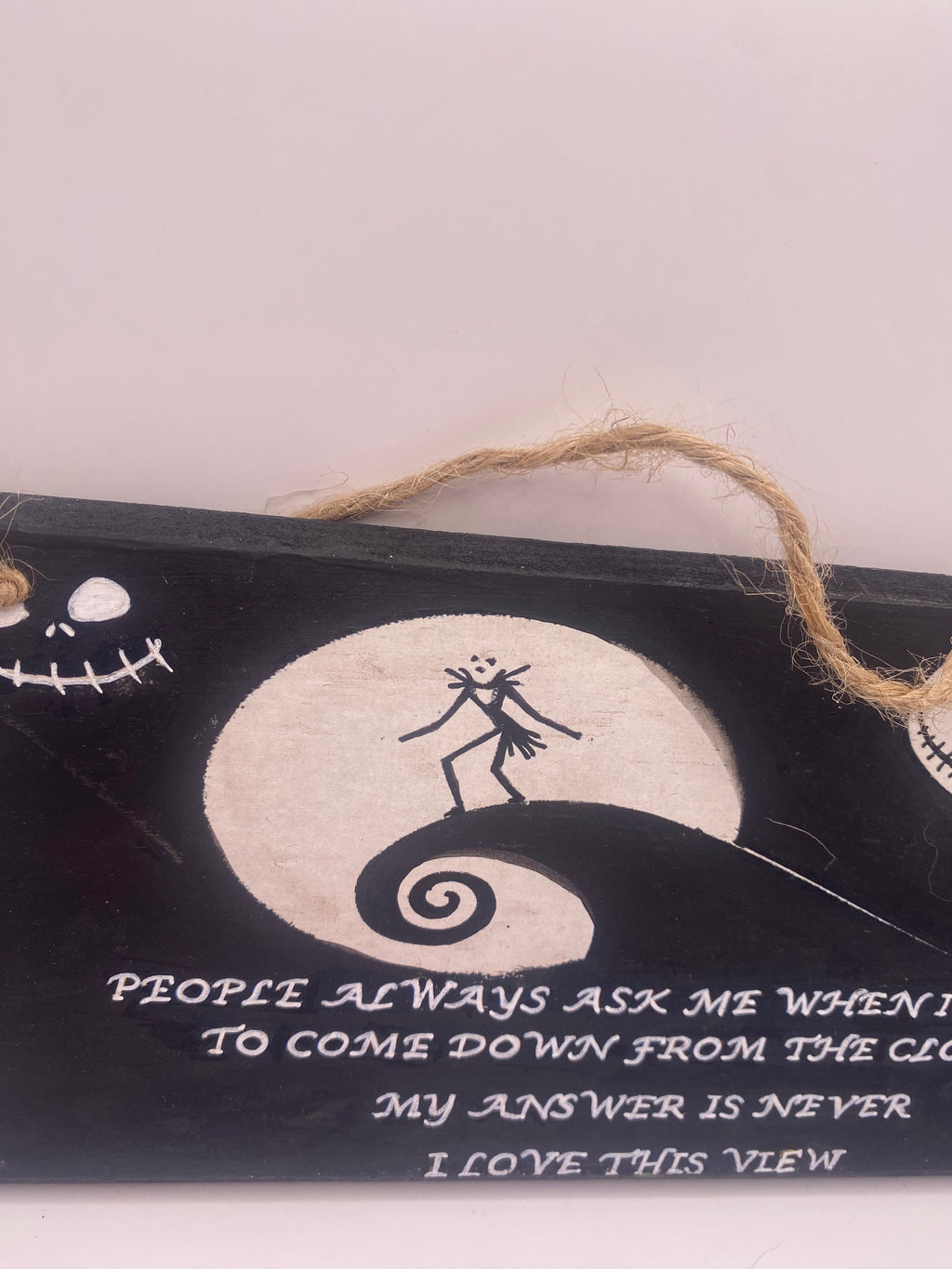 Jack Skellington “Never Coming Down” – The Nightmare Before Christmas inspired handpainted plaque