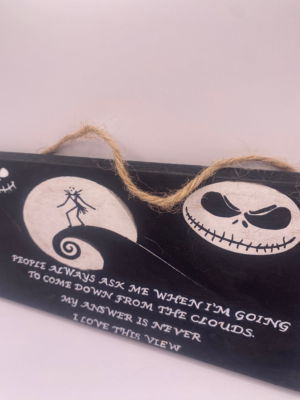 Jack Skellington “Never Coming Down” – The Nightmare Before Christmas inspired handpainted plaque