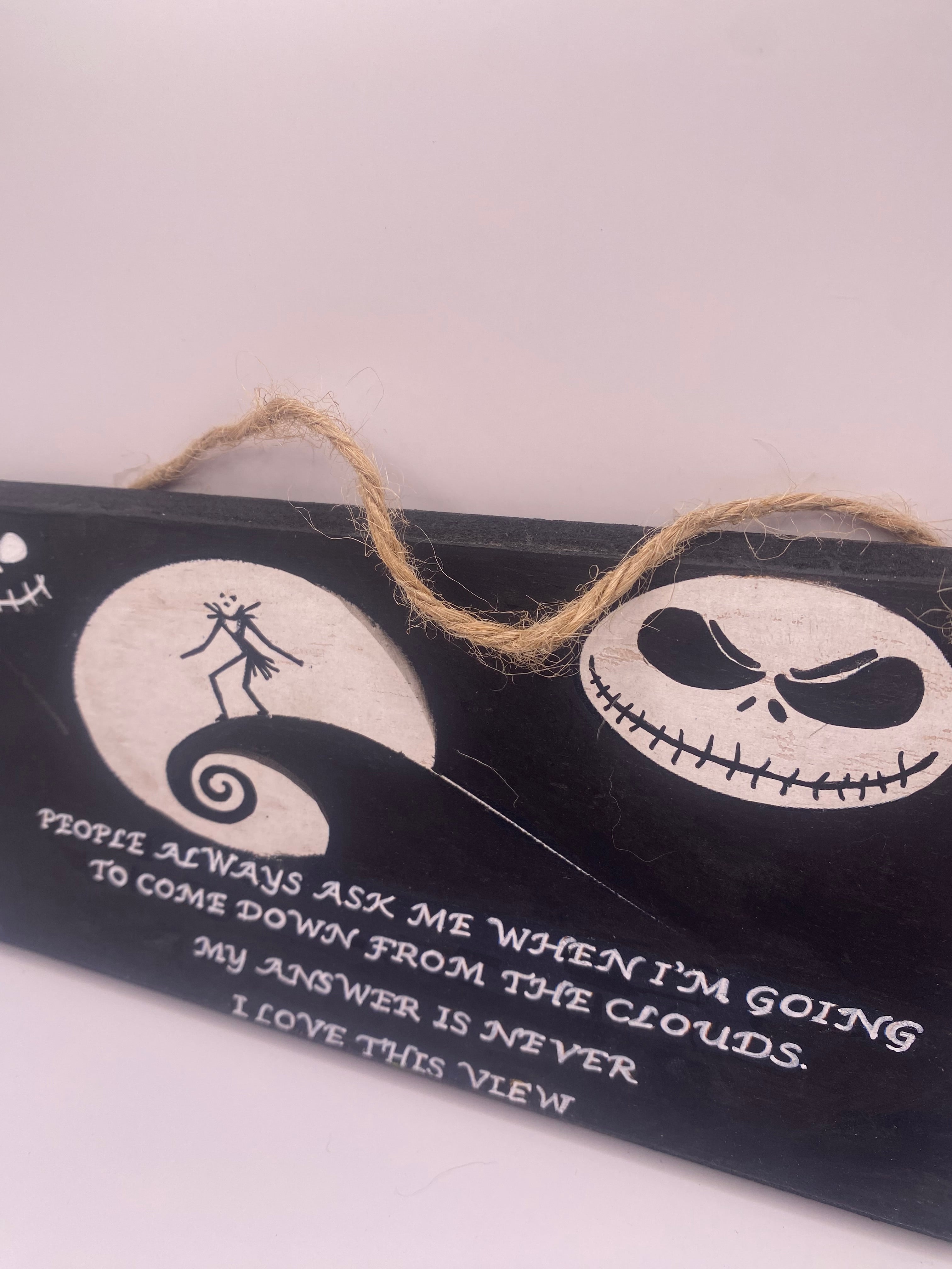 Jack Skellington “Never Coming Down” – The Nightmare Before Christmas inspired handpainted plaque
