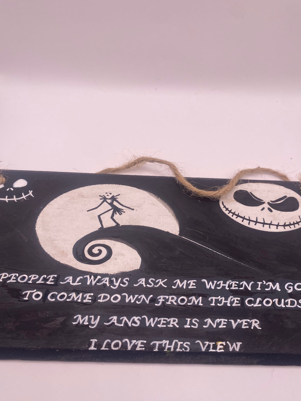 Jack Skellington “Never Coming Down” – The Nightmare Before Christmas inspired handpainted plaque