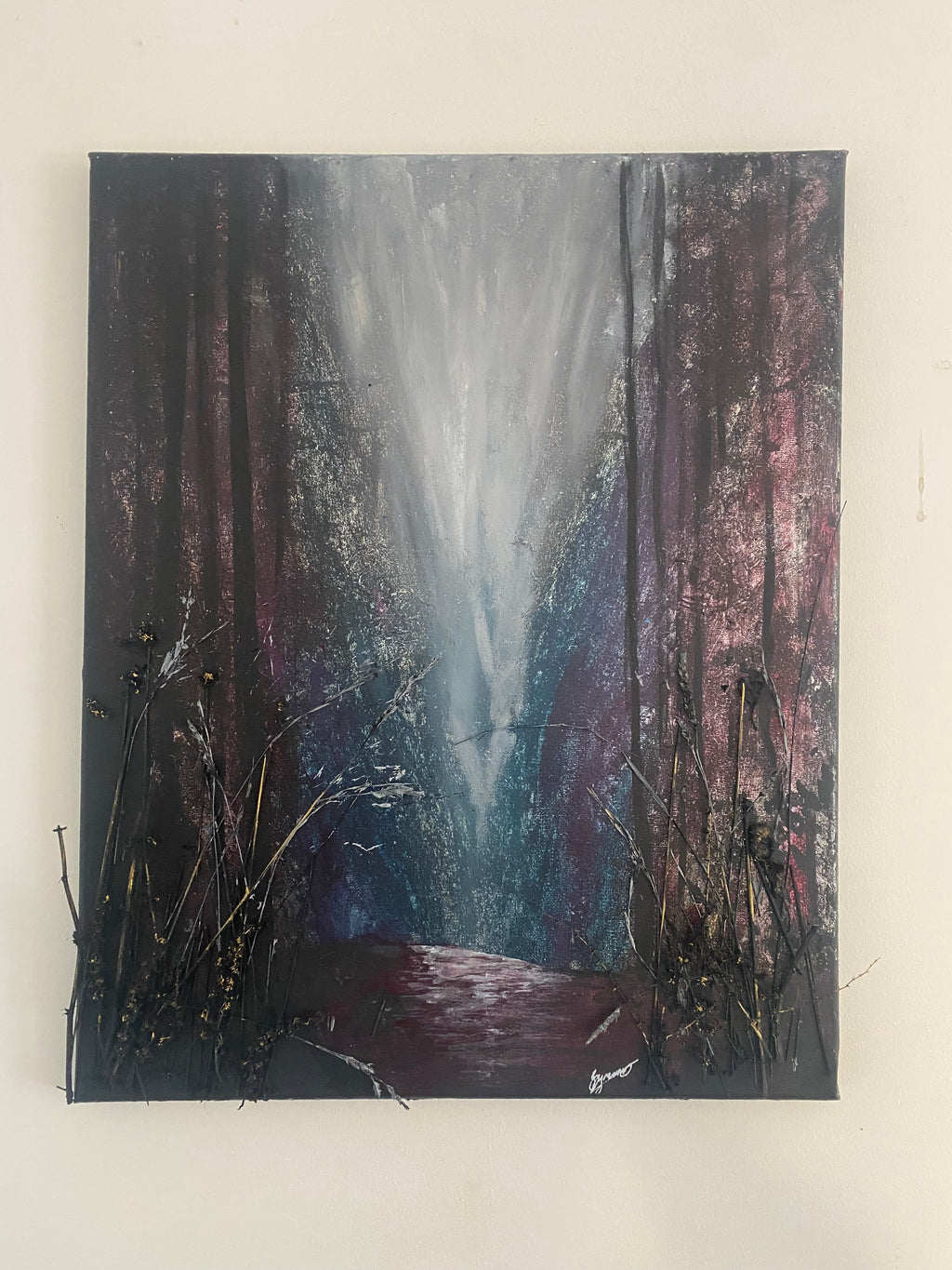 Wild Renewal - Original Mixed‑Media Abstract Painting in Acrylic, Ink & Dried Botanicals