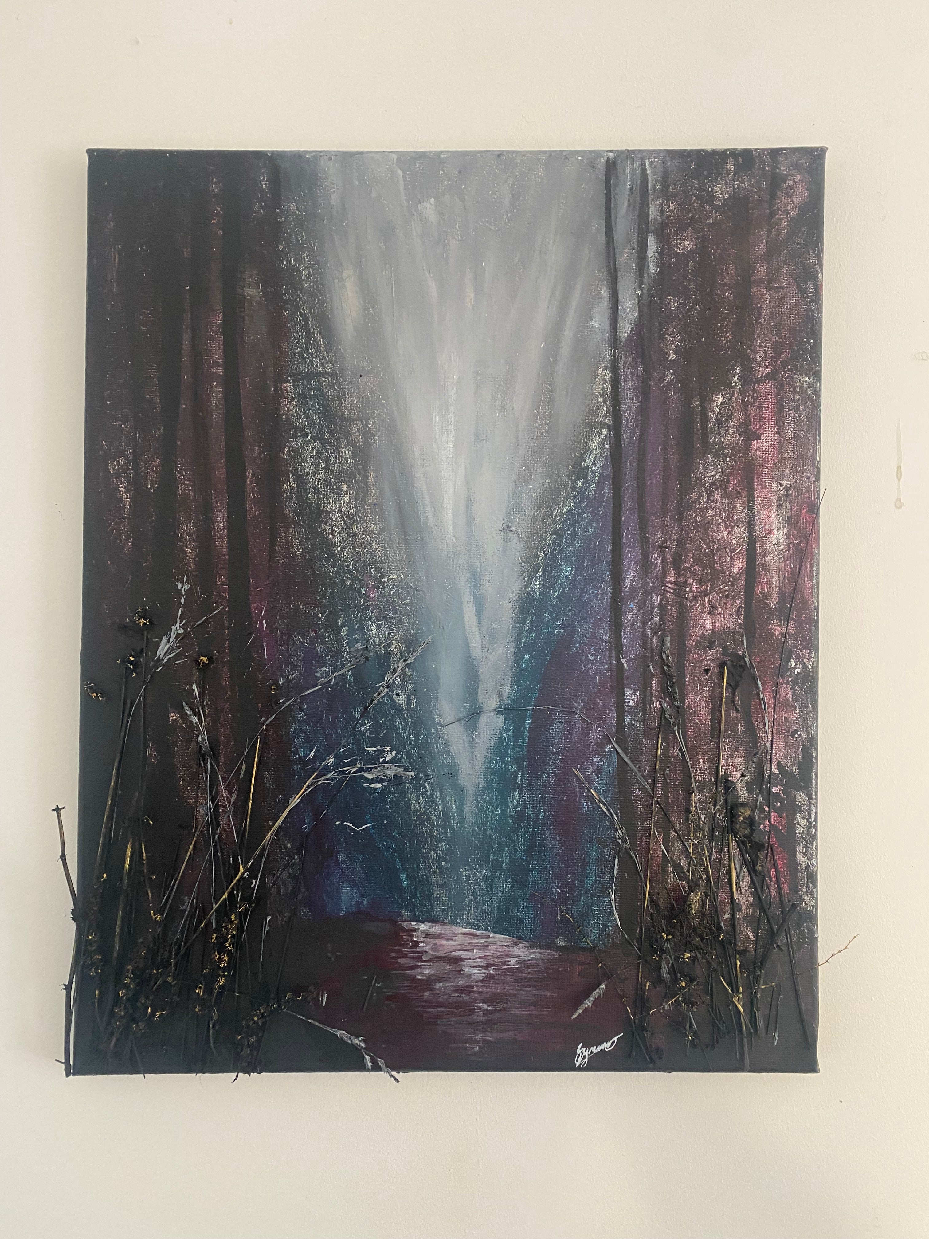Wild Renewal - Original Mixed‑Media Abstract Painting in Acrylic, Ink & Dried Botanicals