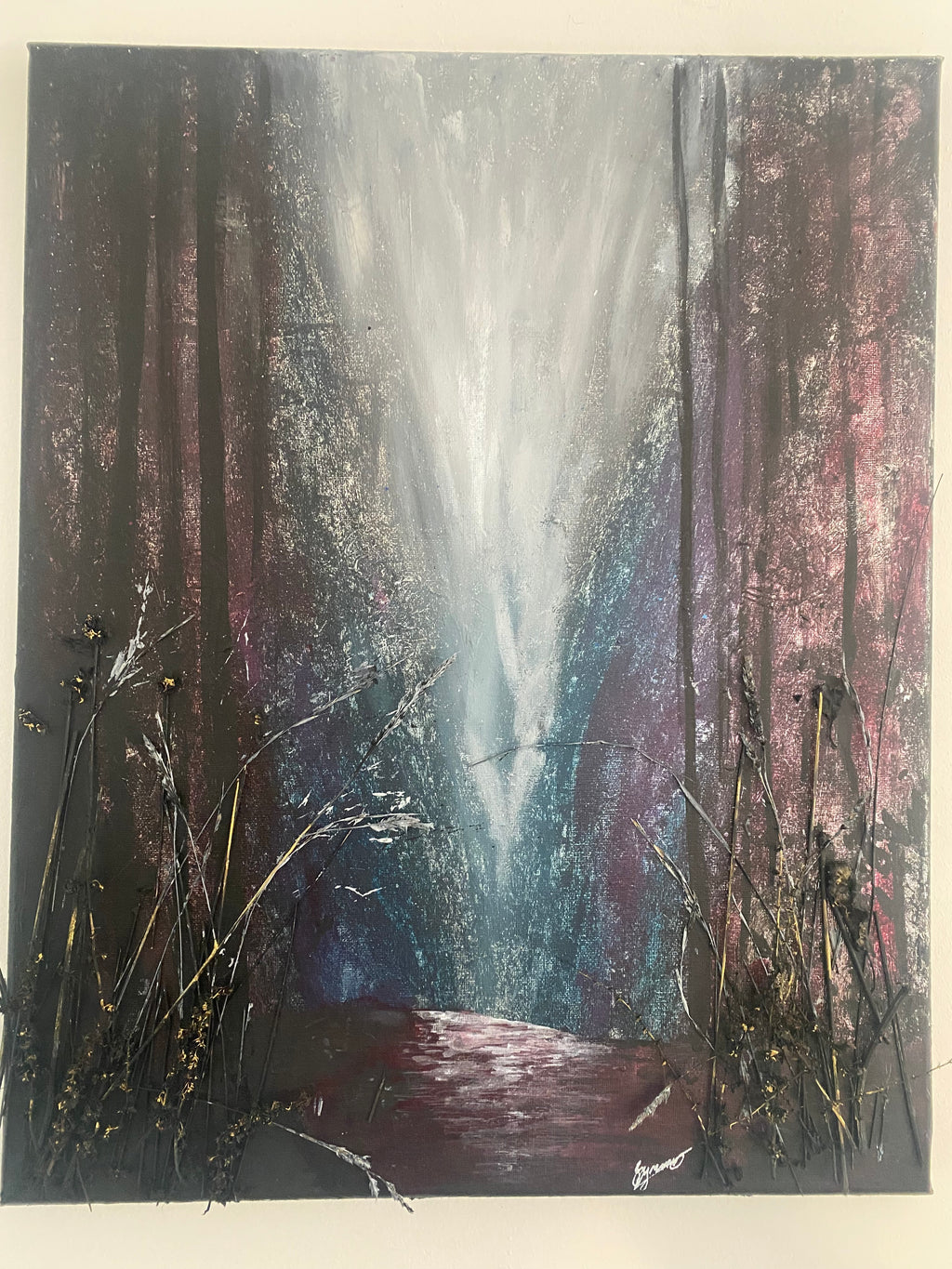 Wild Renewal - Original Mixed‑Media Abstract Painting in Acrylic, Ink & Dried Botanicals