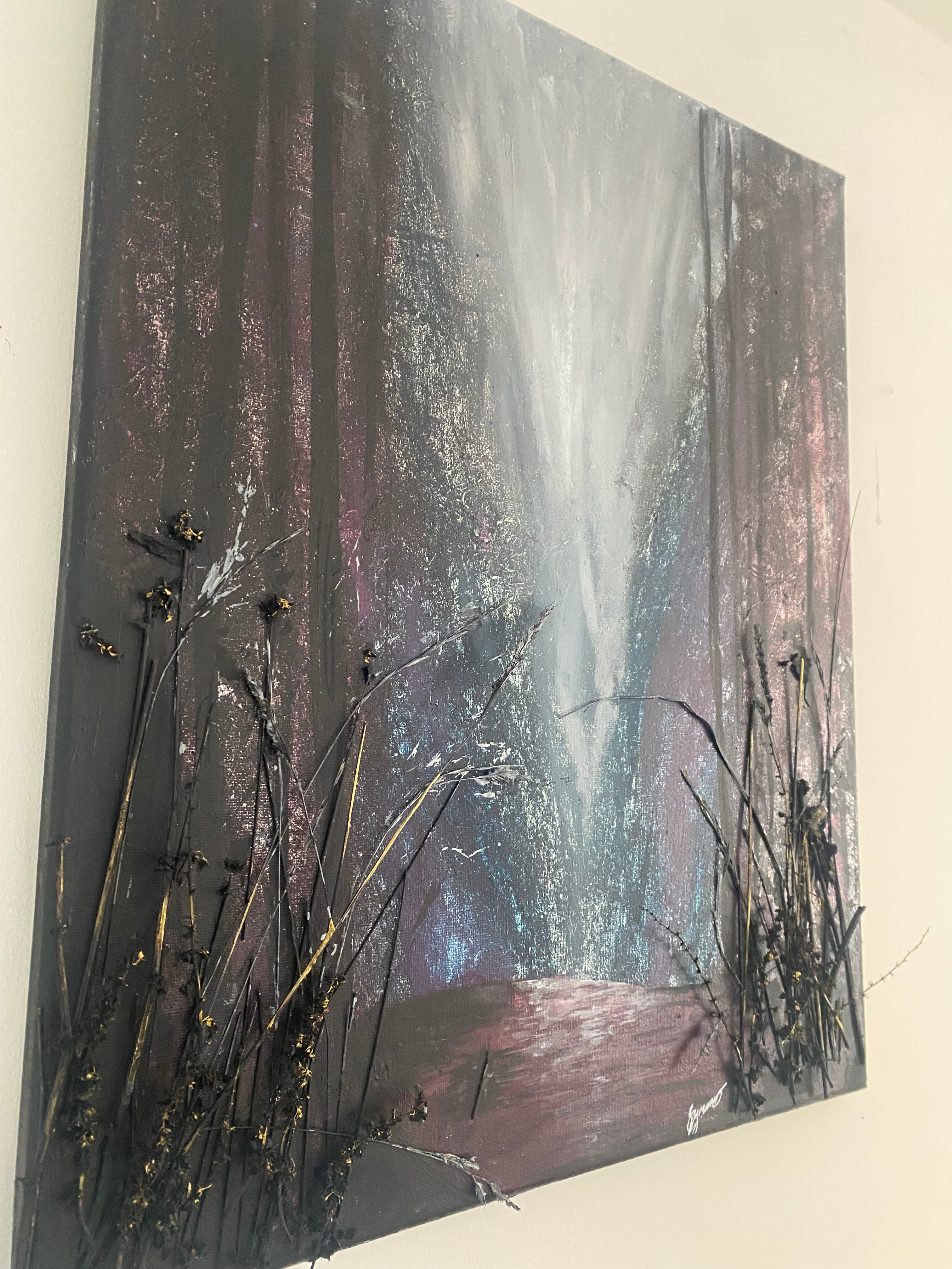 Wild Renewal - Original Mixed‑Media Abstract Painting in Acrylic, Ink & Dried Botanicals
