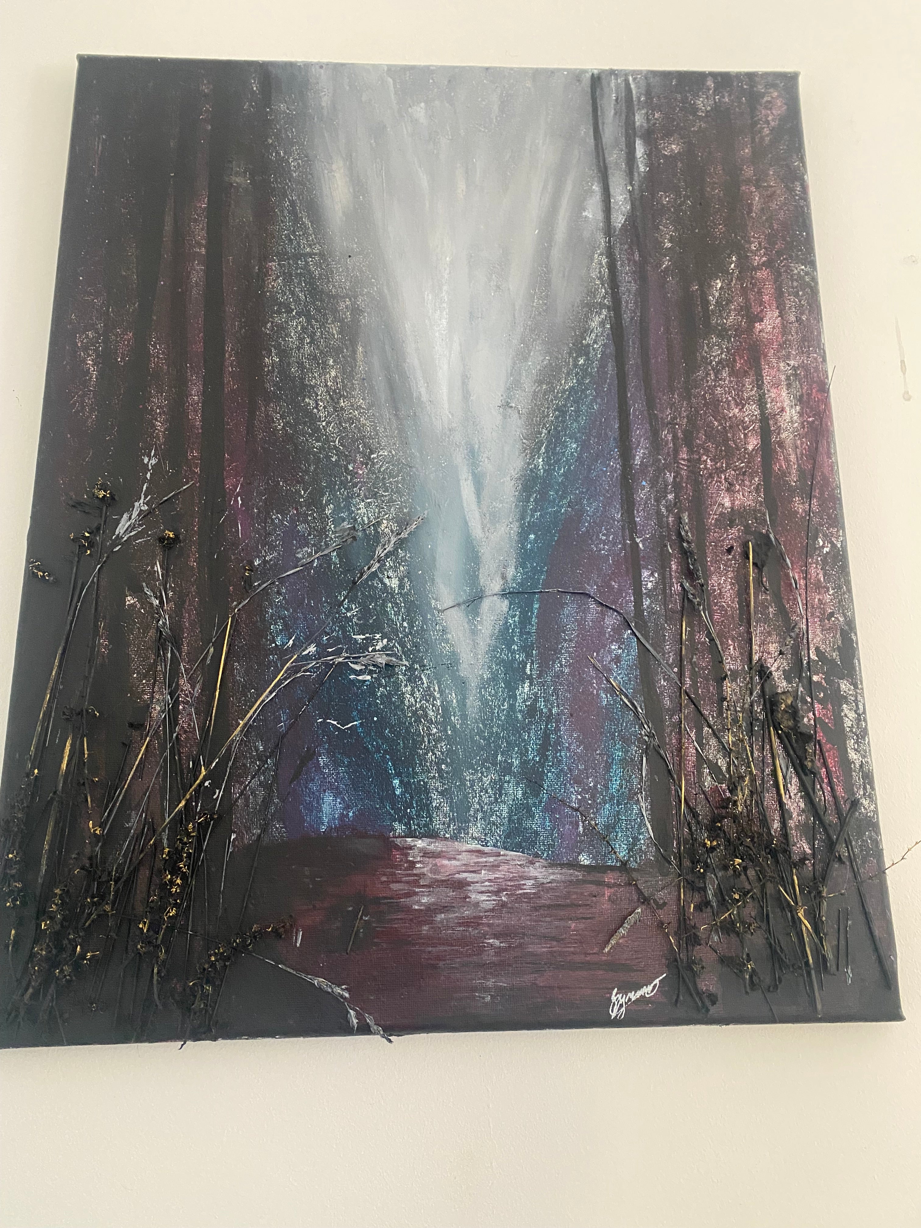 Wild Renewal - Original Mixed‑Media Abstract Painting in Acrylic, Ink & Dried Botanicals