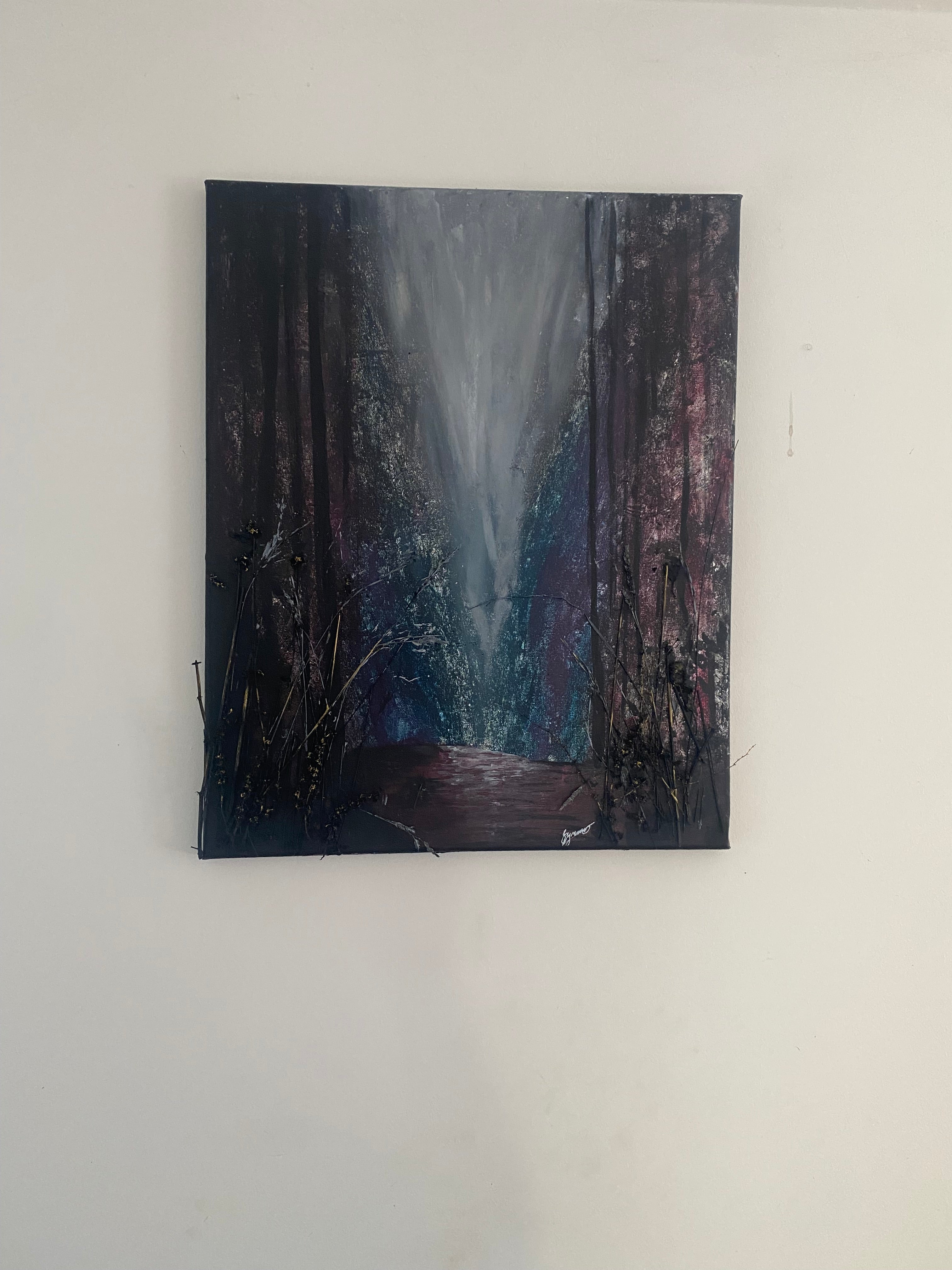 Wild Renewal - Original Mixed‑Media Abstract Painting in Acrylic, Ink & Dried Botanicals