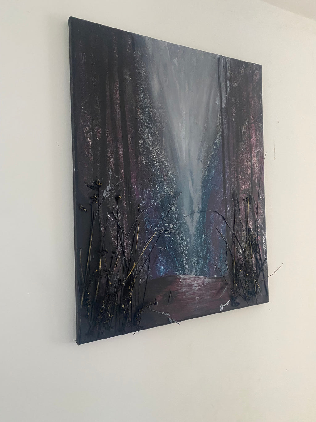 Wild Renewal - Original Mixed‑Media Abstract Painting in Acrylic, Ink & Dried Botanicals