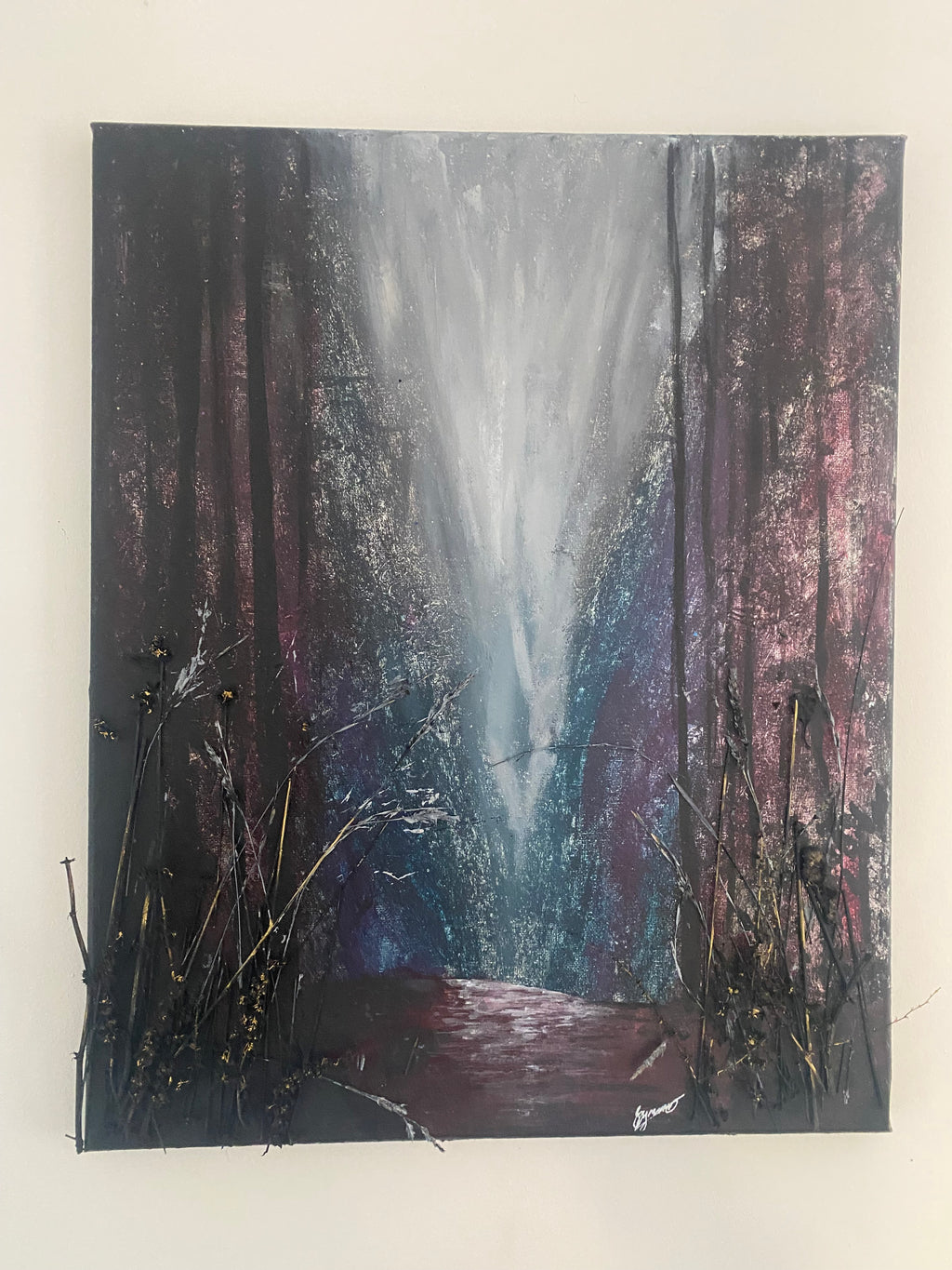 Wild Renewal - Original Mixed‑Media Abstract Painting in Acrylic, Ink & Dried Botanicals