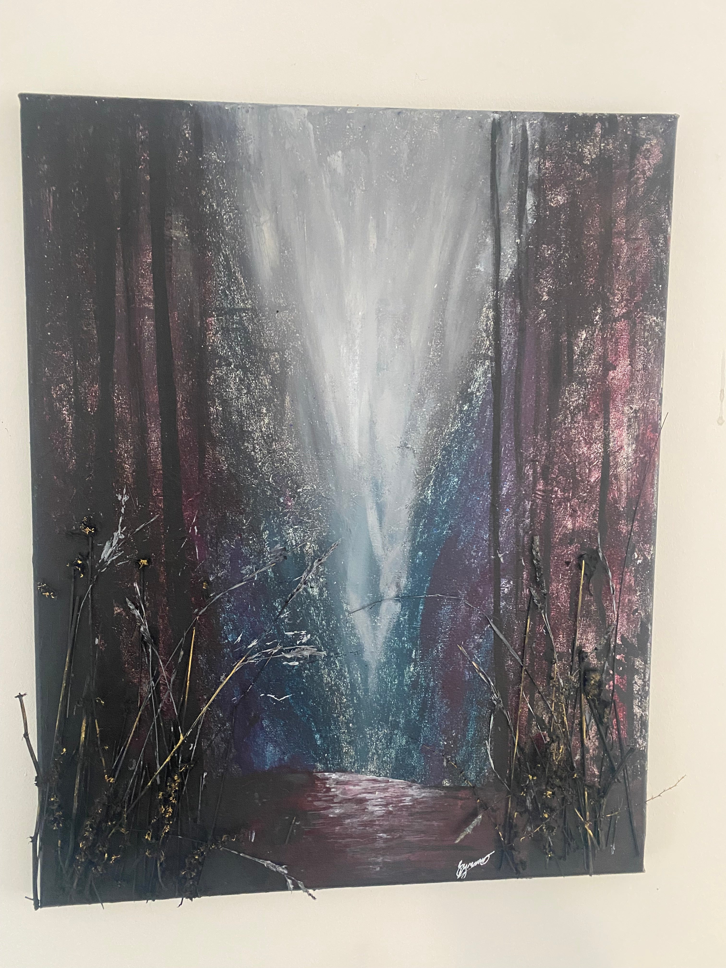 Wild Renewal - Original Mixed‑Media Abstract Painting in Acrylic, Ink & Dried Botanicals