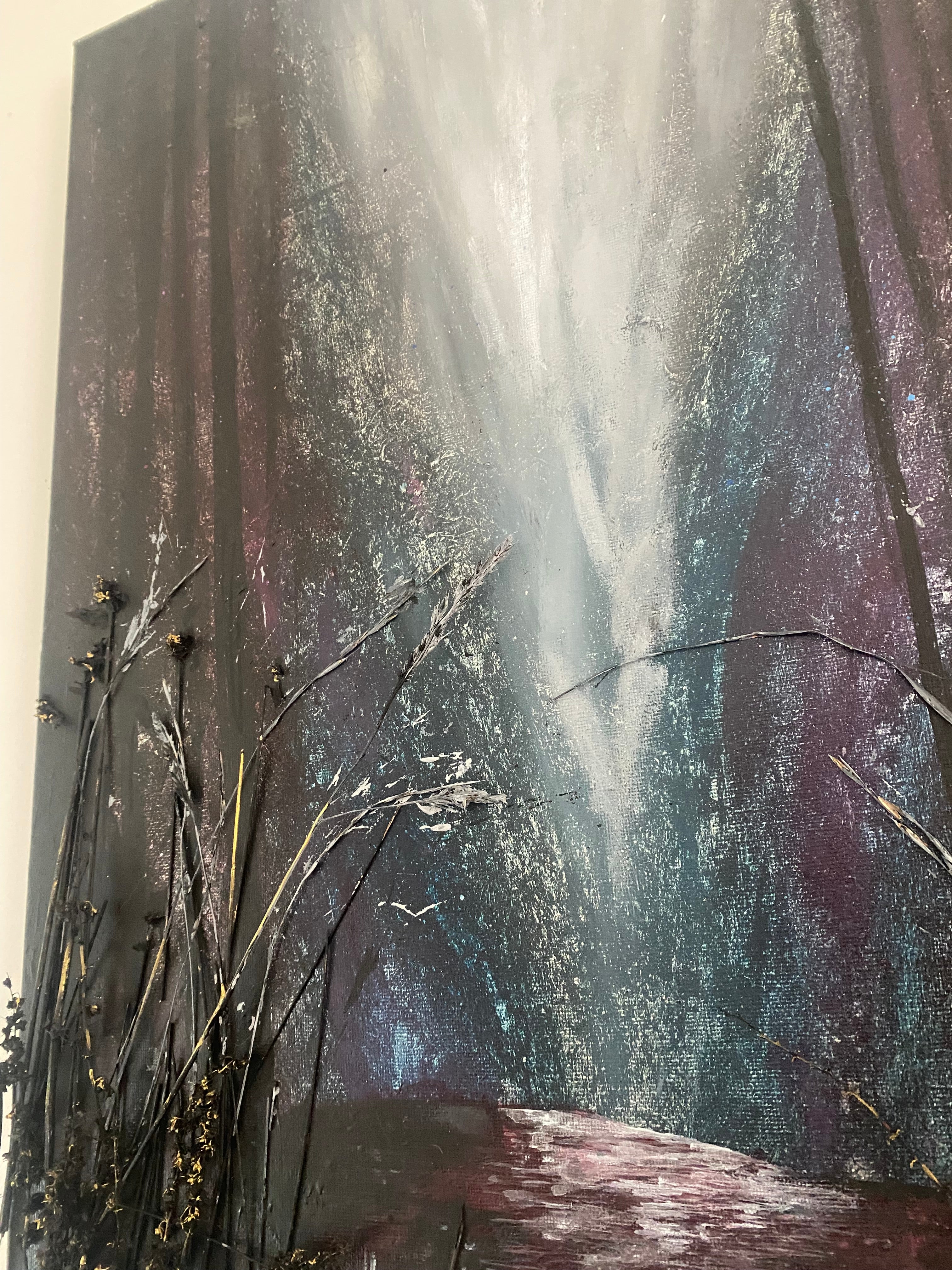 Wild Renewal - Original Mixed‑Media Abstract Painting in Acrylic, Ink & Dried Botanicals