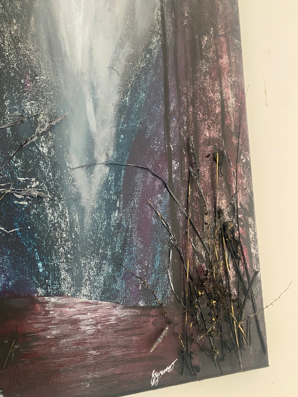 Wild Renewal - Original Mixed‑Media Abstract Painting in Acrylic, Ink & Dried Botanicals
