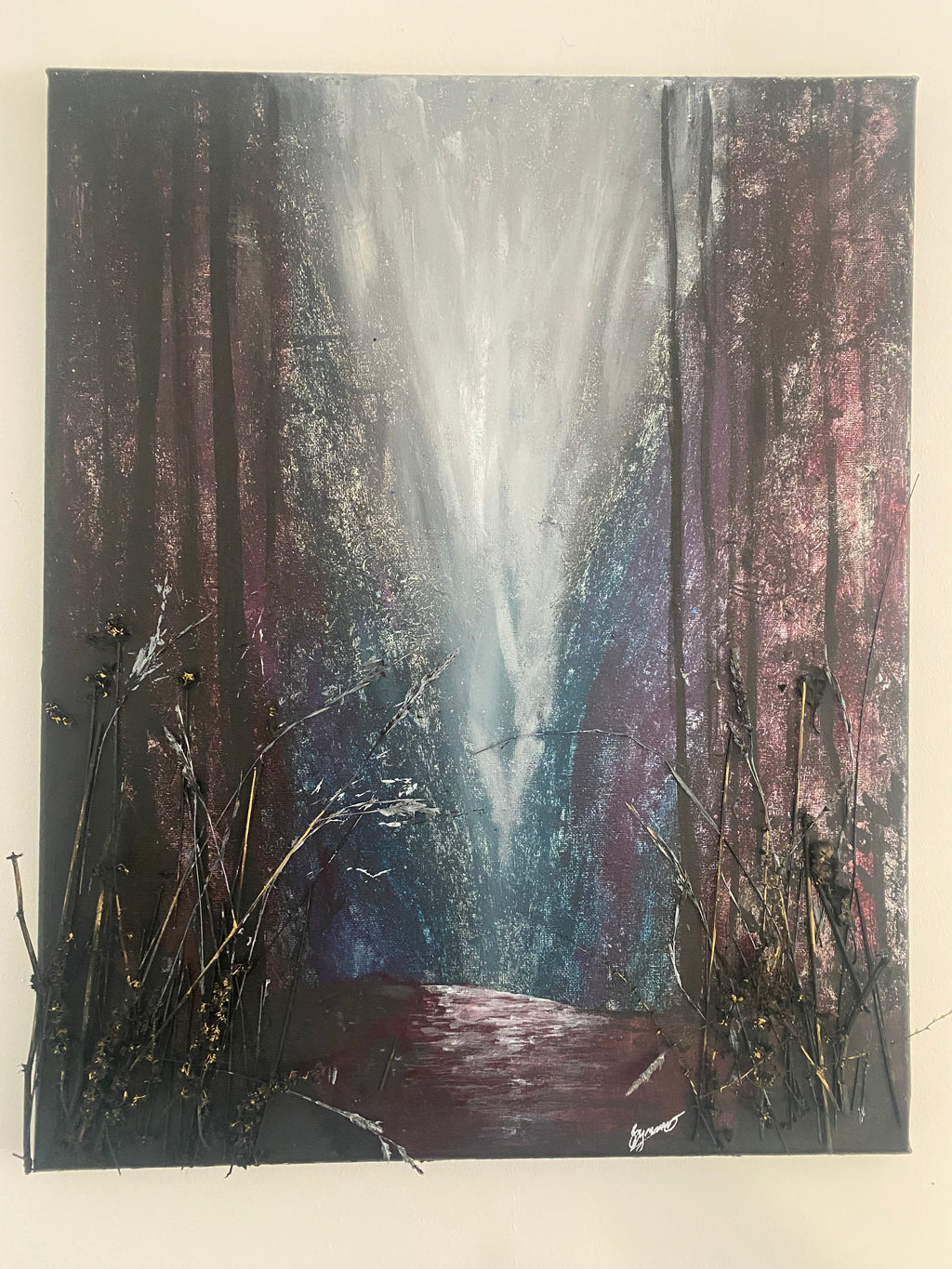 Wild Renewal - Original Mixed‑Media Abstract Painting in Acrylic, Ink & Dried Botanicals