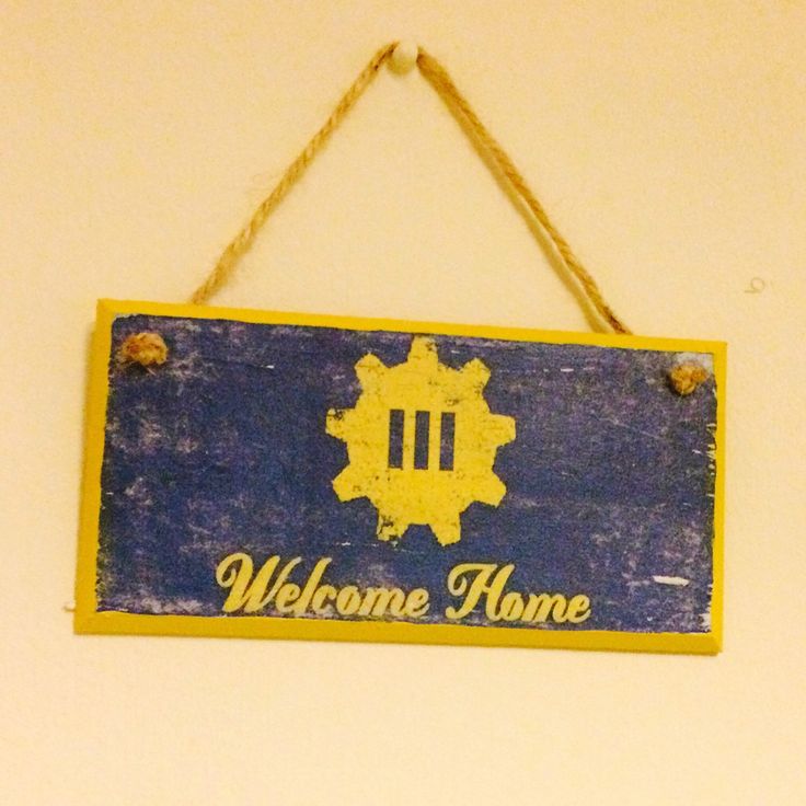 Welcome Home – Fallout 4‑Inspired Plaque (8x4")