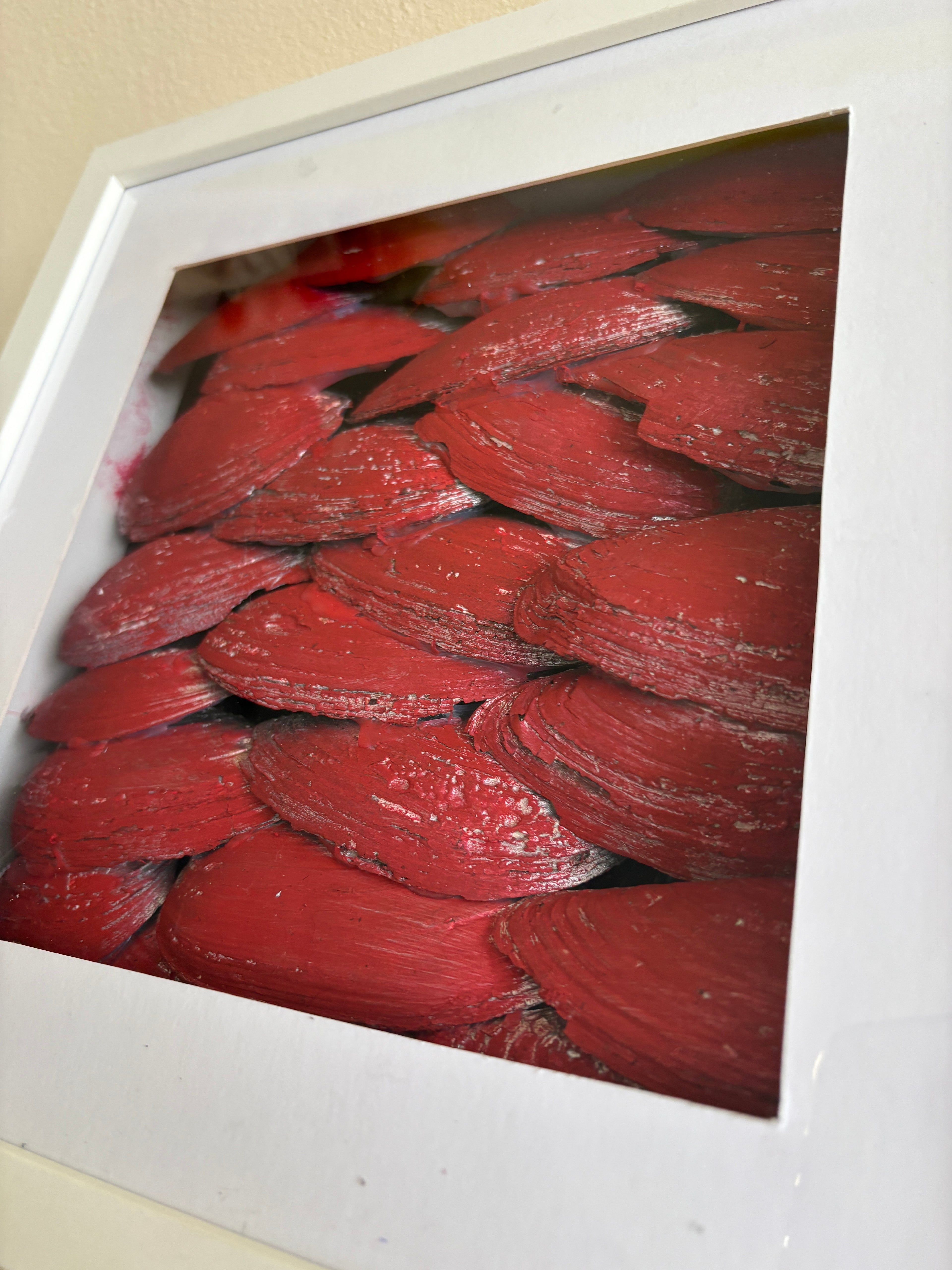 Dragon's Scales - Red (Welsh?)- shadow box Art 27 x 27cm