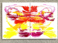 Glorious swirling warm colours - a pair of original Acrylic Abstract paintings 40 x 30 cm