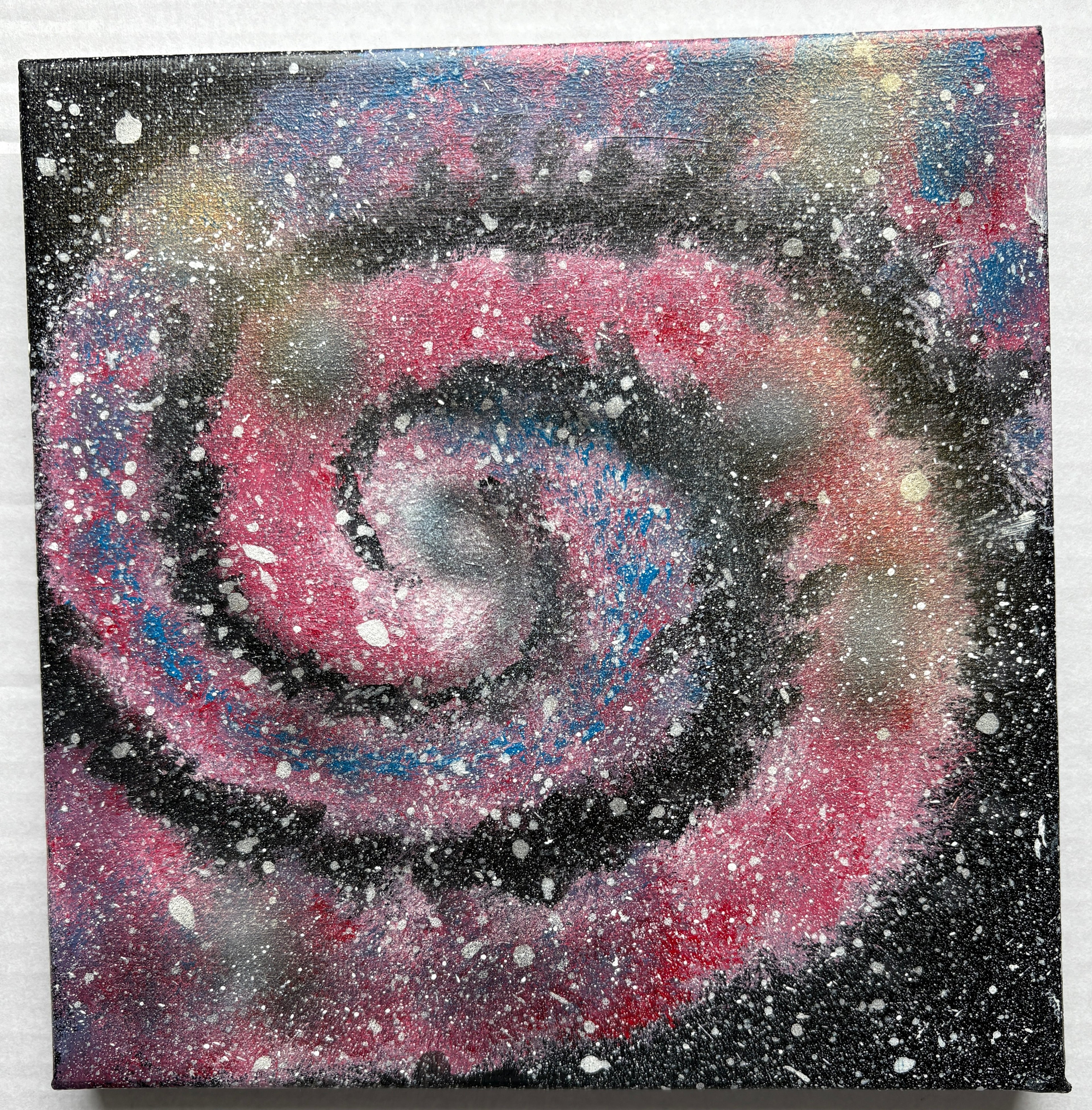 Galaxies - 4 Spacescapes - Original Acrylic painting - 20 x 20 cm