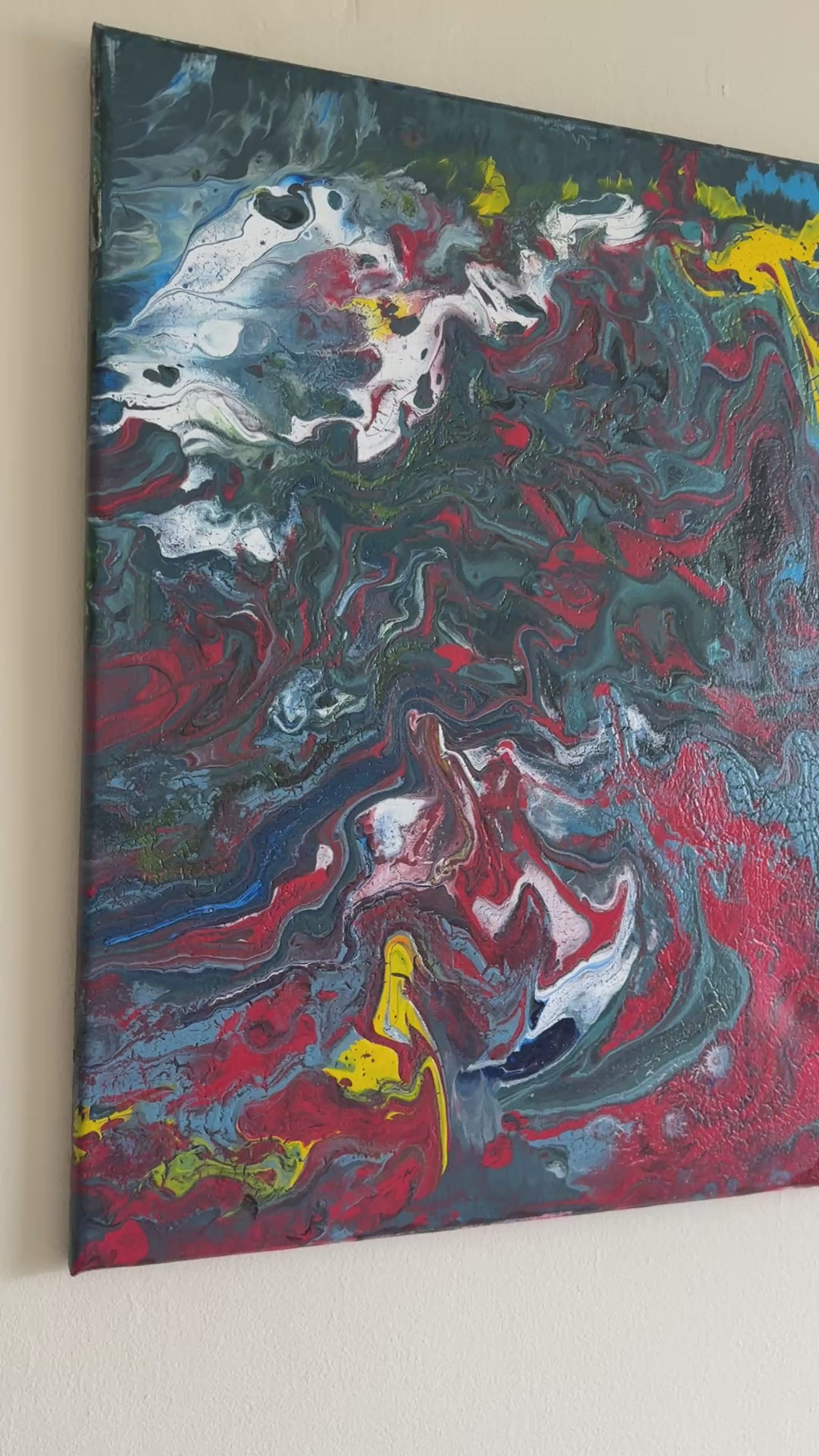 Moody swirling multicolours - Original Acrylic Abstract painting 40 x 50 cm