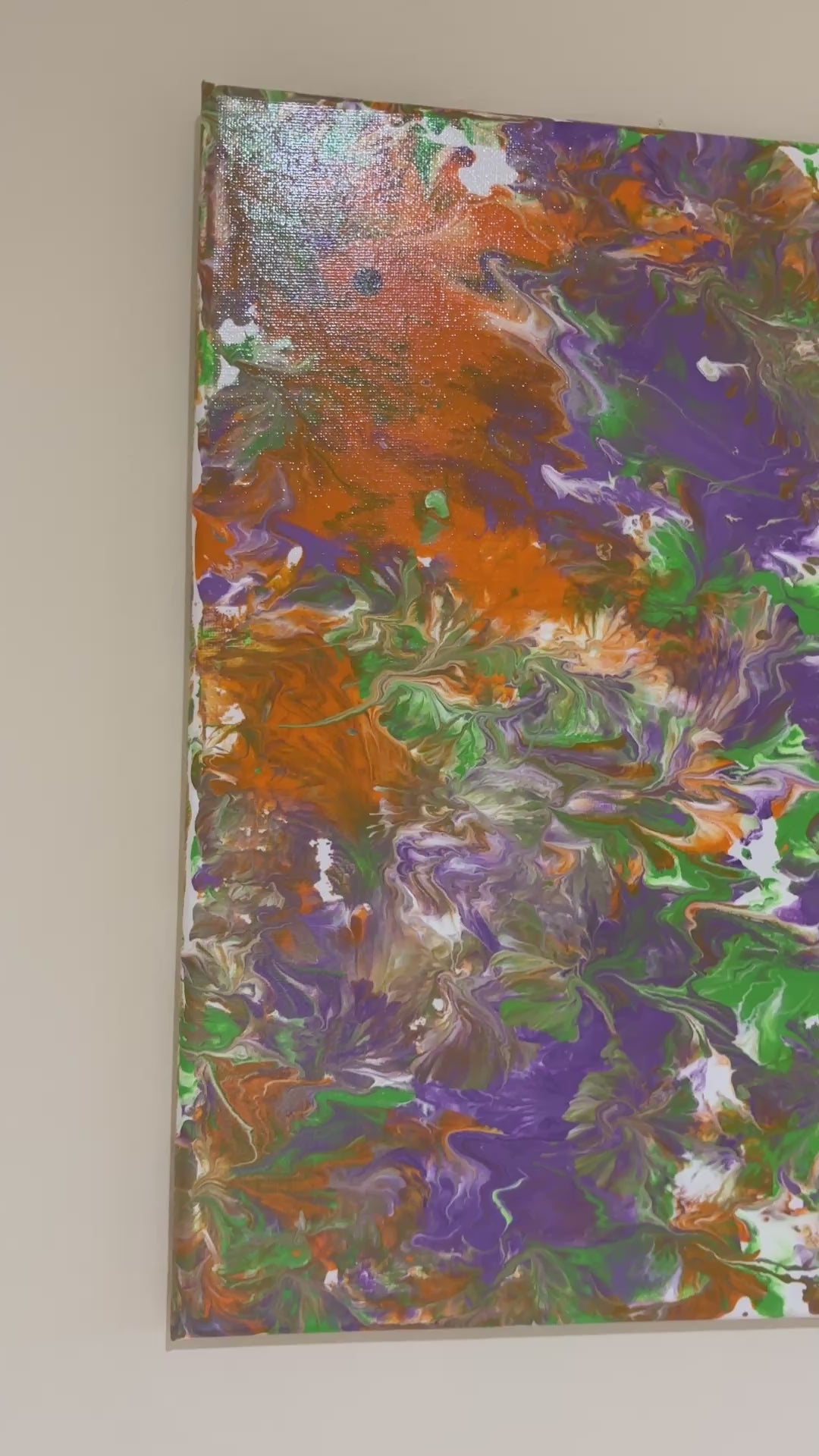 Secondary Colour Splash 2 - Original Painting, acrylic paint pour. 30 x 40 cm