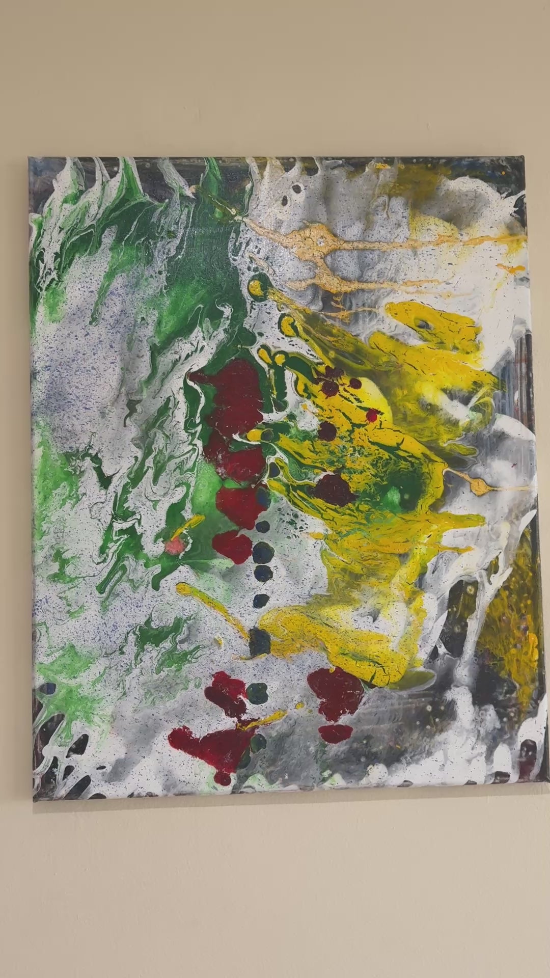 Vibrant swirling multicolours - Original Acrylic Abstract painting 40 x 50 cm