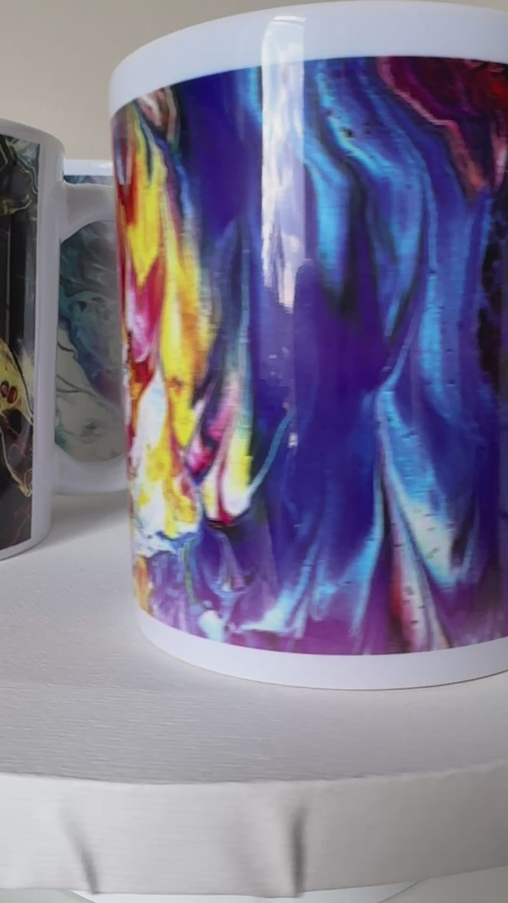 Set B of 4 Bright original design abstract Art Mugs (9oz/250ml)