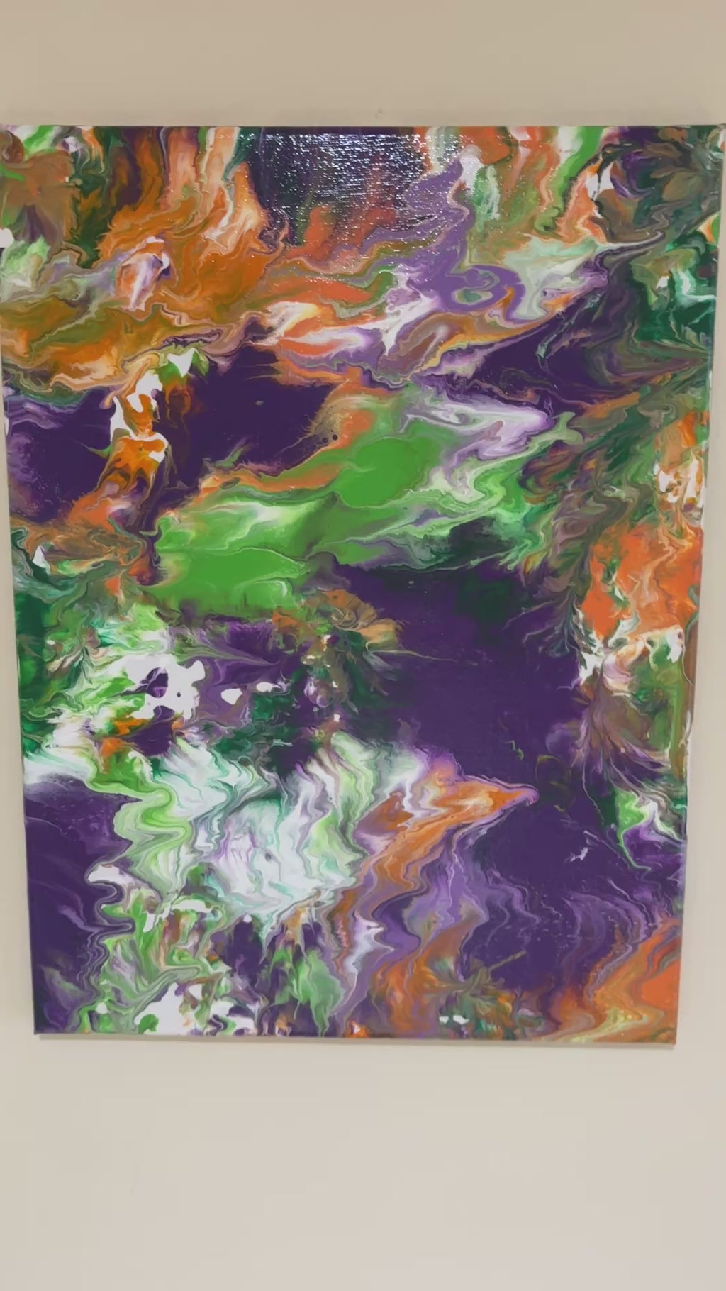 Secondary Colour Splash 1 - Original Painting, acrylic paint pour. 30 x 40 cm