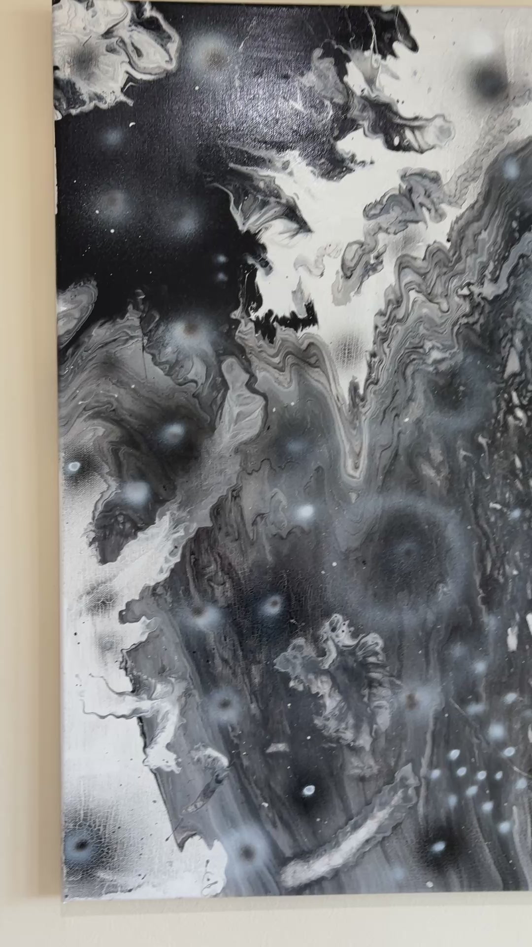 Black & White Chaos - Original Acrylic Abstract painting 70 x 50 cm