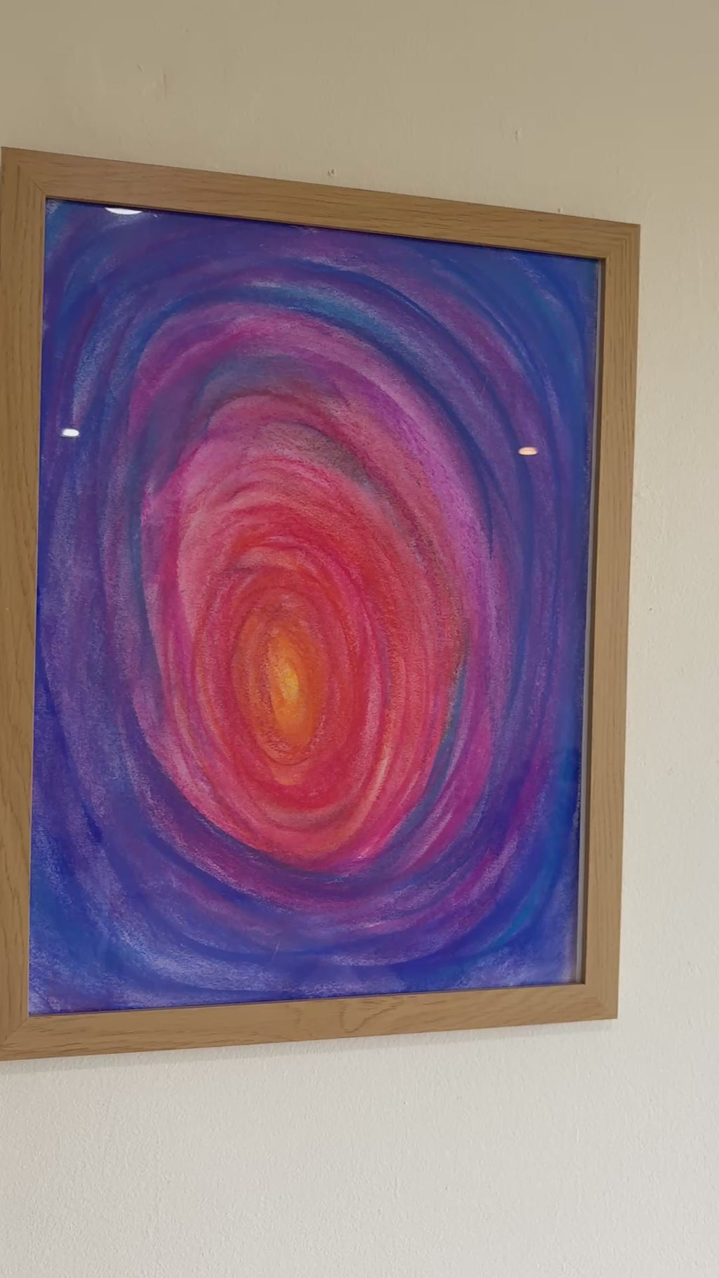 Large abstract colour pastel - Framed: 43cm x 33cm