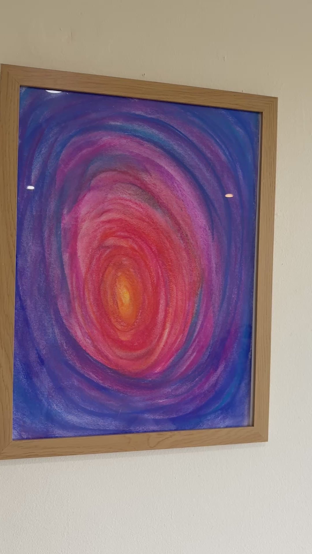 Large abstract colour pastel - Framed: 43cm x 33cm