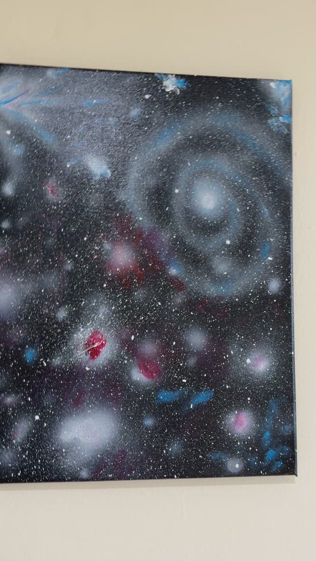 Distant multiple galaxies spacescape - Original Acrylic painting 40 x 30 cm