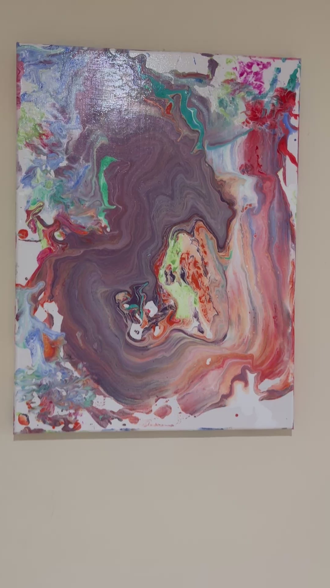 Swirling multicolour beauty - Original Painting, acrylic paint pour. 30 x 40 cm