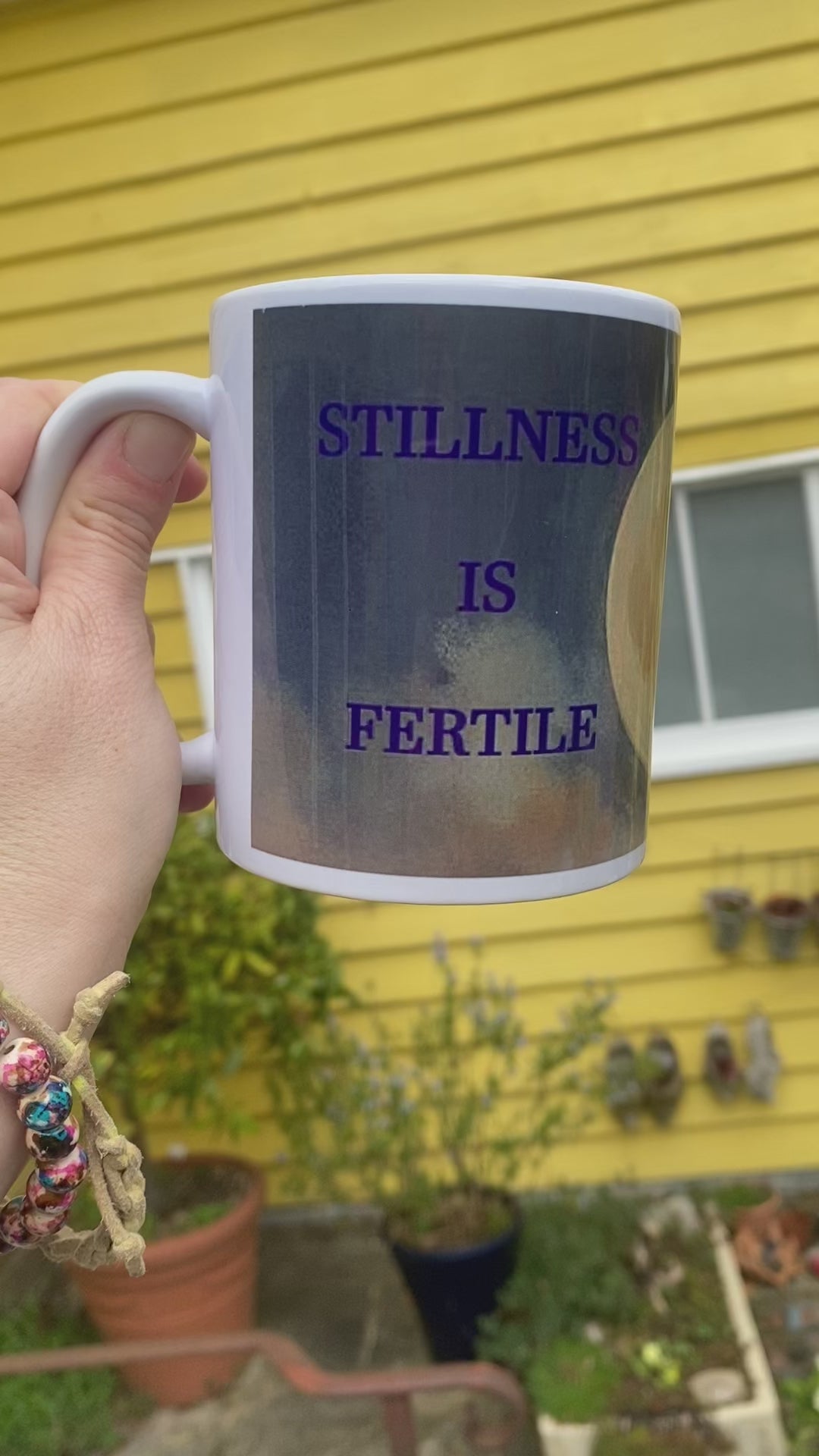 Inspirational Abstract Art Mug, Spirituality Quote, Motivational Gift (9oz) "Stillness is Fertile"