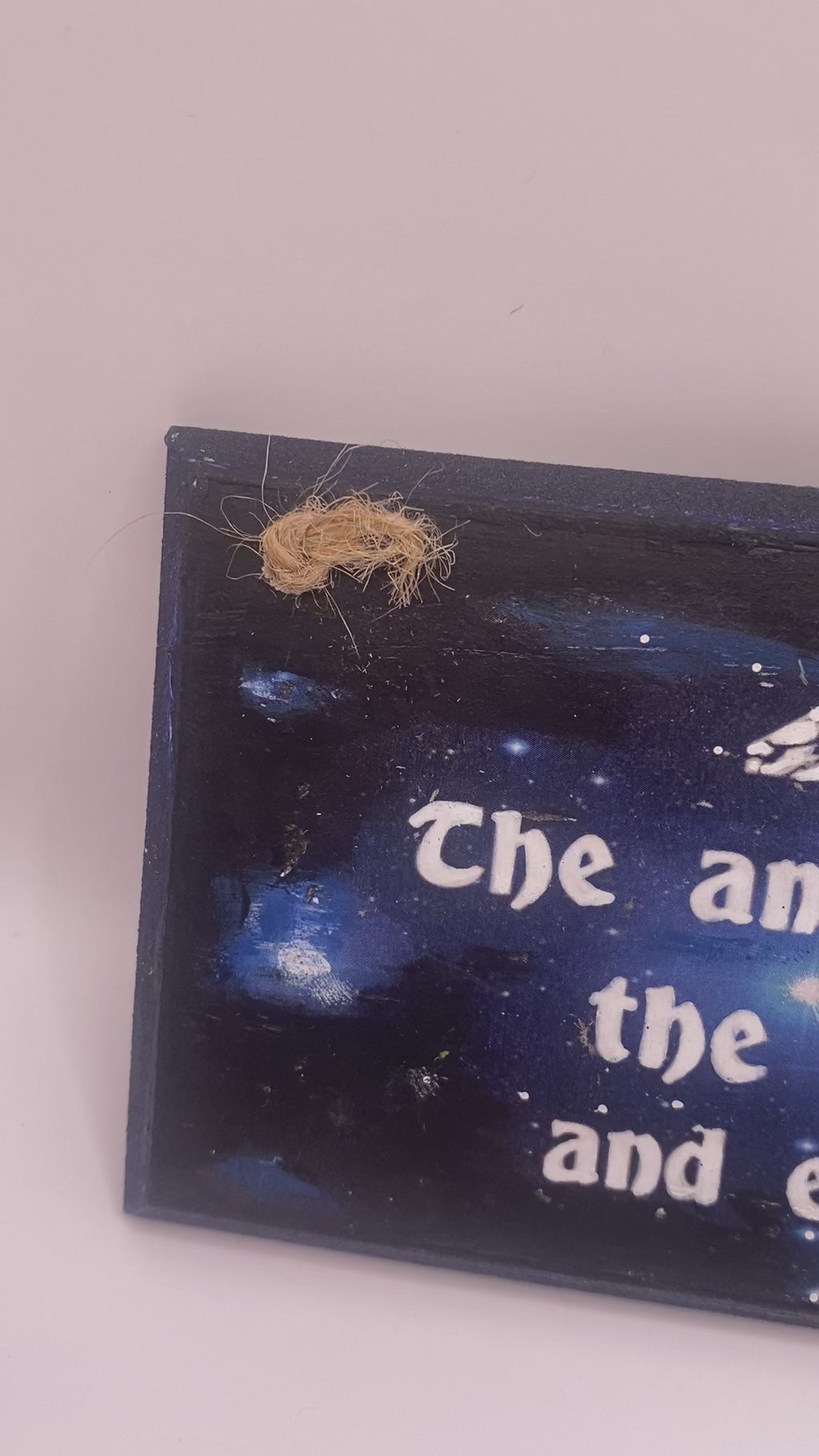 Hand‑Painted Wooden Plaque – “42 - the answer to life, the universe, and everything" Douglas Adams inspired literary sign (6x3", 7x4”, 8x4”)