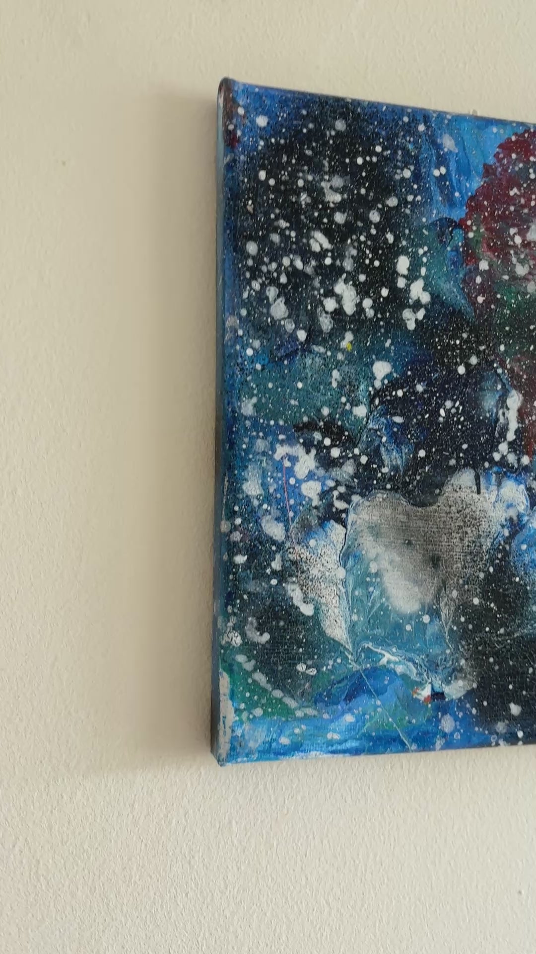 "Space Hot  / Space Cold" - Two Original Acrylic paintings - 20 x 20 cm