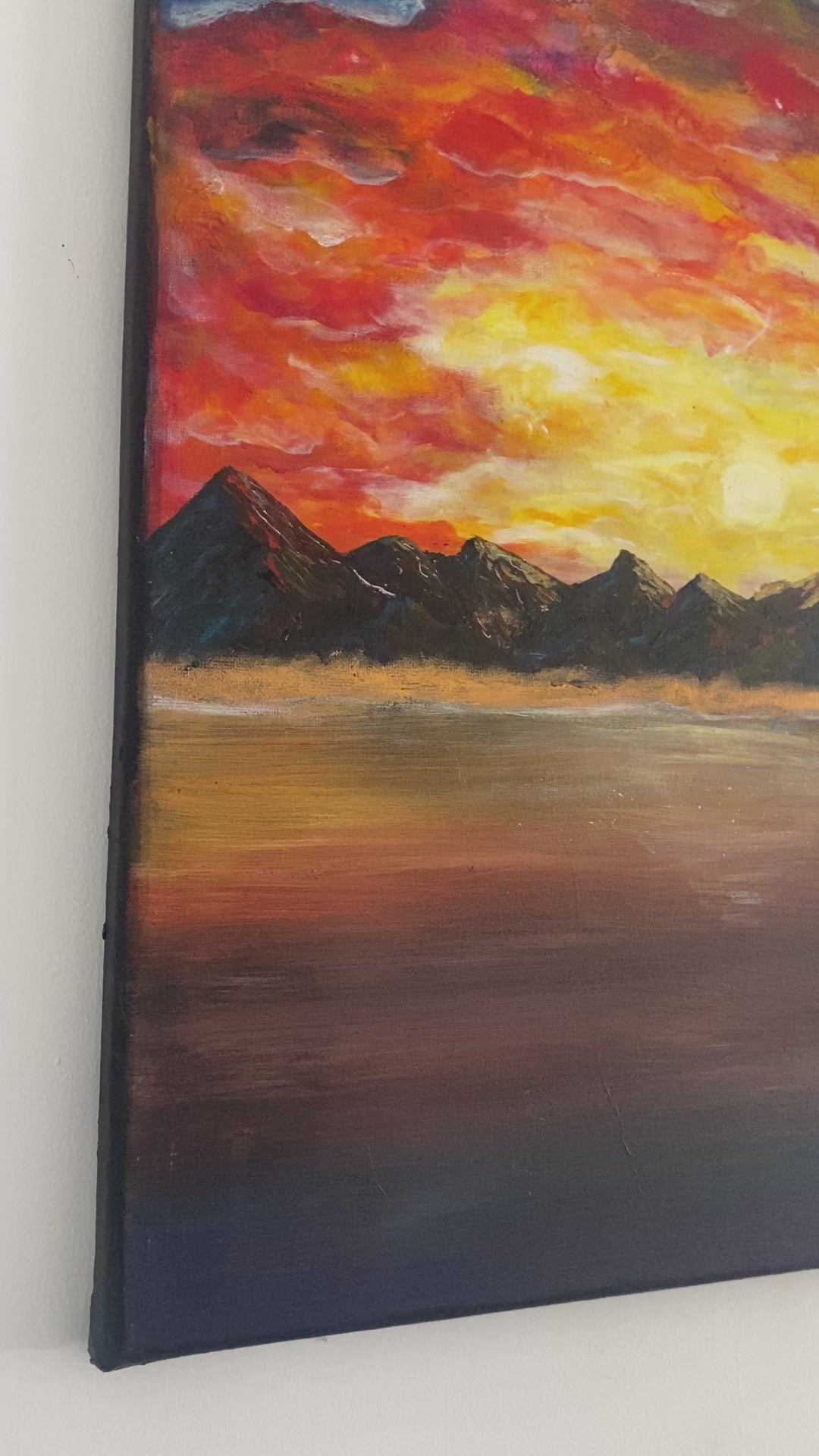 The Split Between Day and Night - Original Abstract Painting in Acrylic & Ink