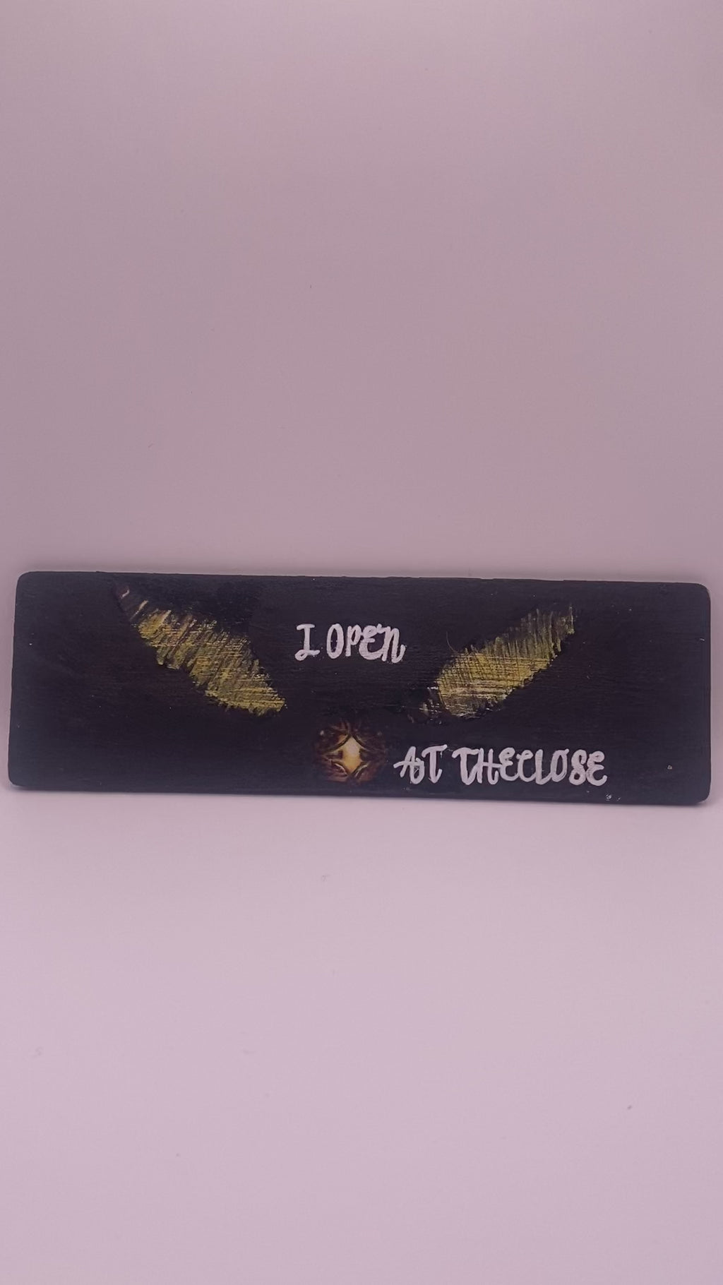 Wood‑Hand‑Painted Bookmark – “I Open at the Close” (Harry Potter Inspired)