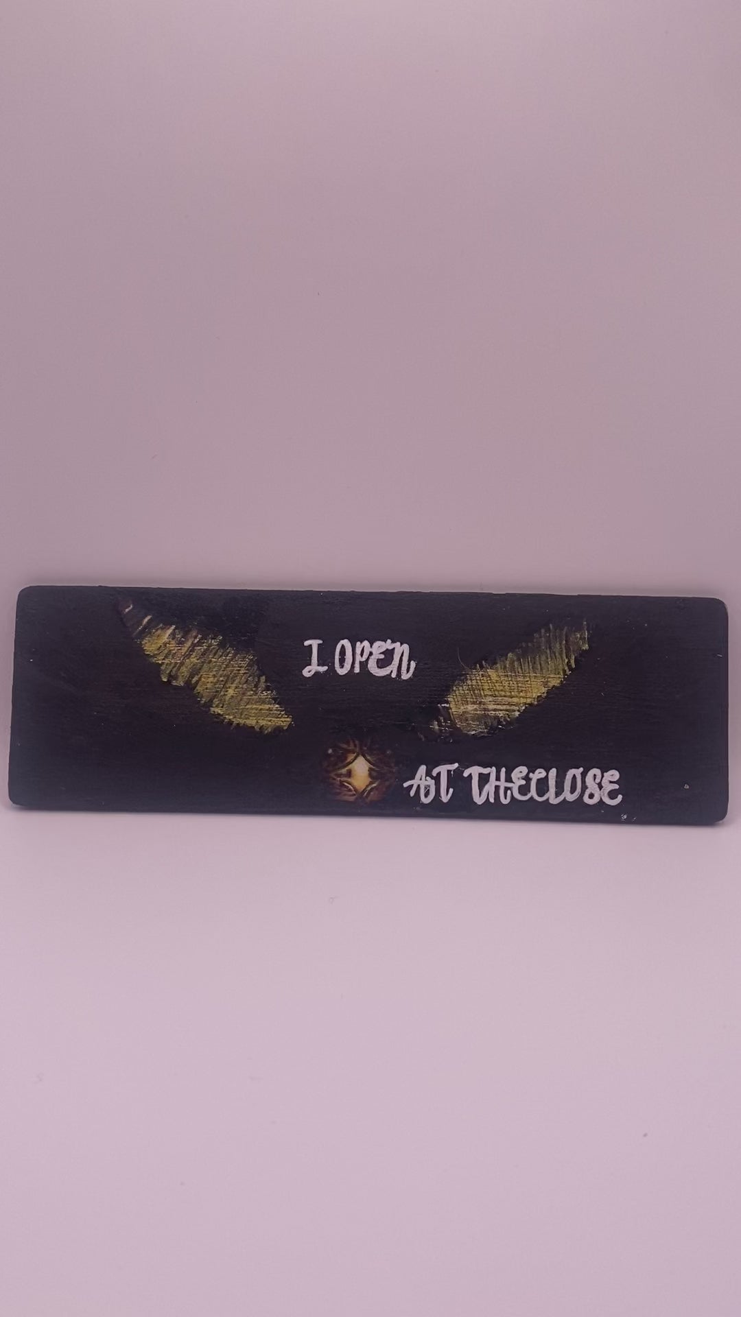 Wood‑Hand‑Painted Bookmark – “I Open at the Close” (Harry Potter Inspired)